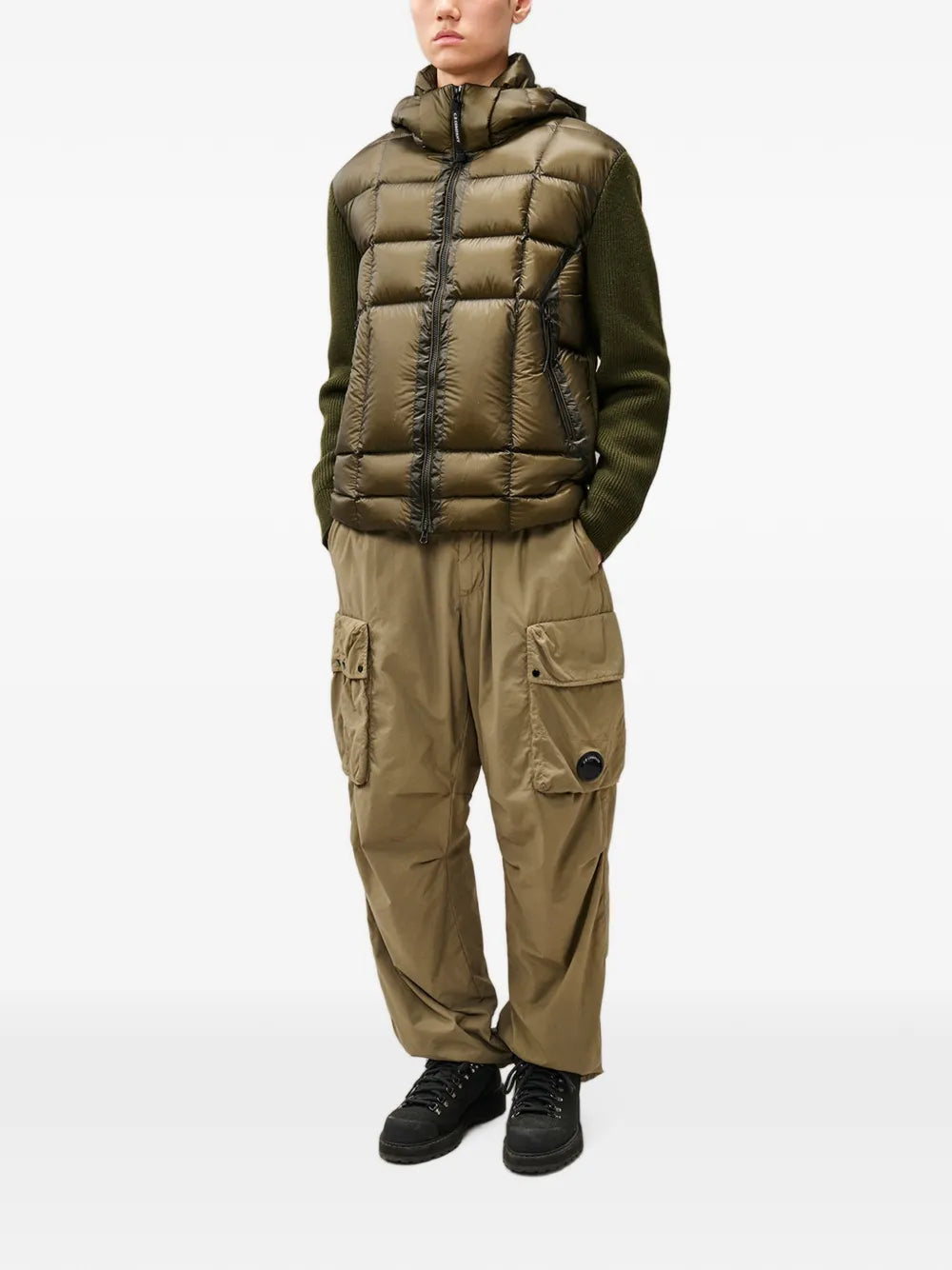 Goggle hood padded jacket