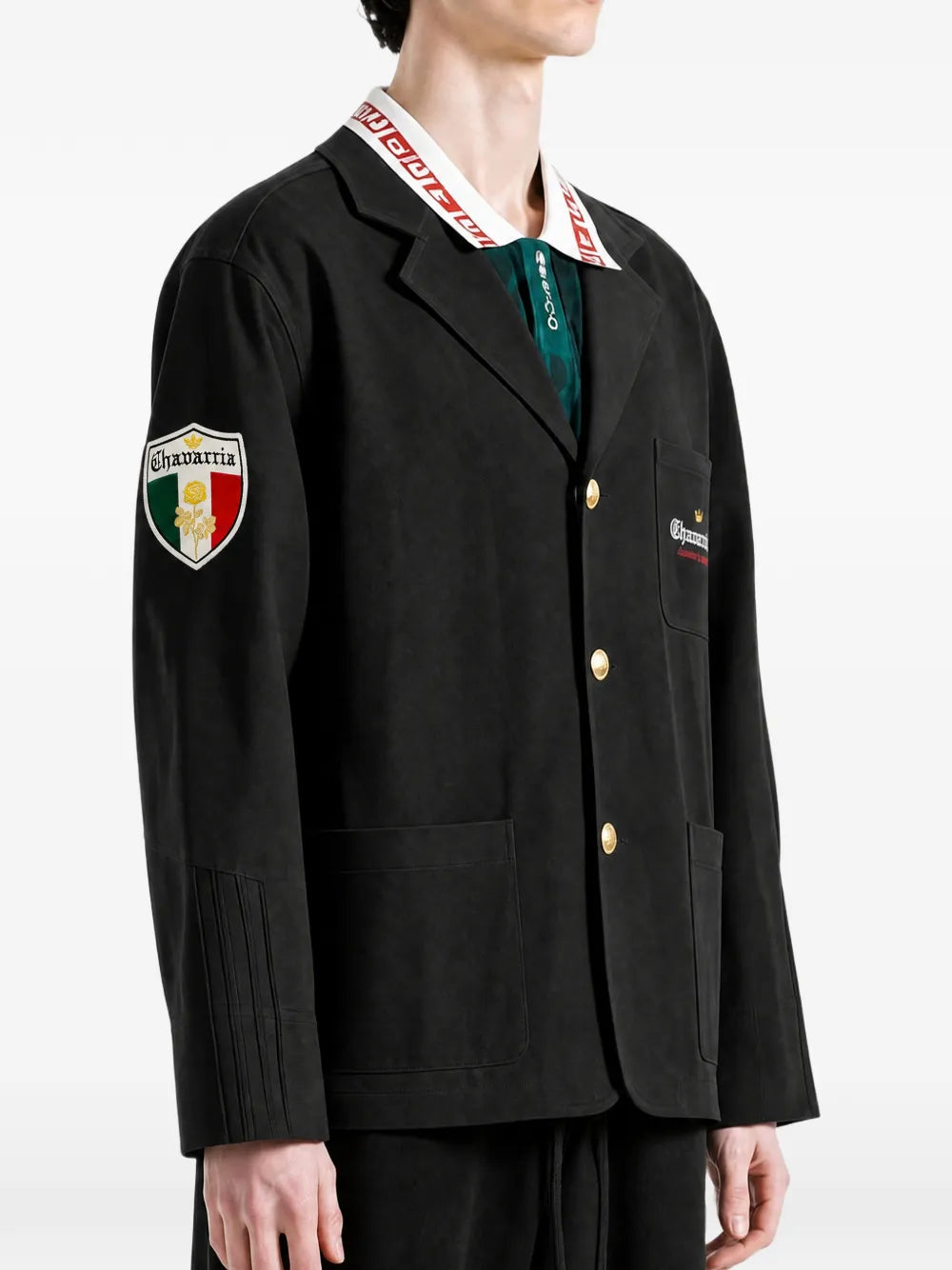 x Willy Chavarria Players logo-patch button-up blazer