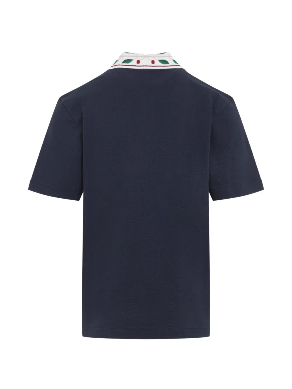 navy Laurel pique short sleeve polo shirt