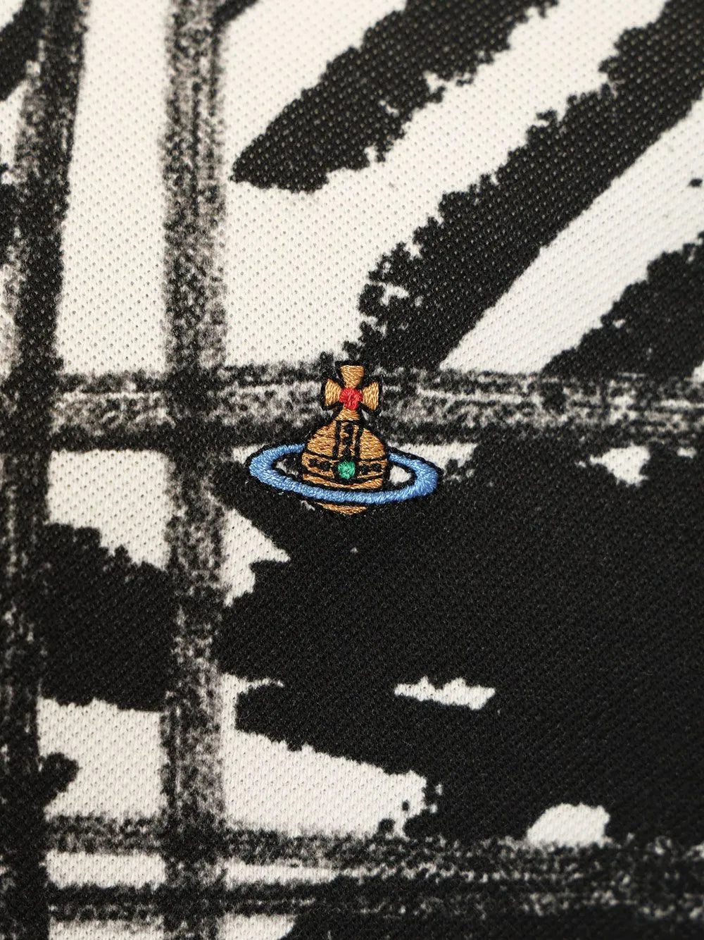 Scribble Orb-embroidered polo shirt