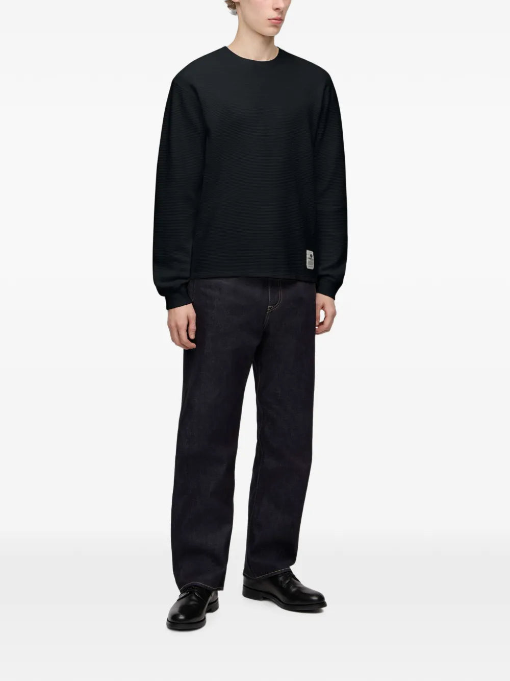 waffle-knit long-sleeve T-shirt