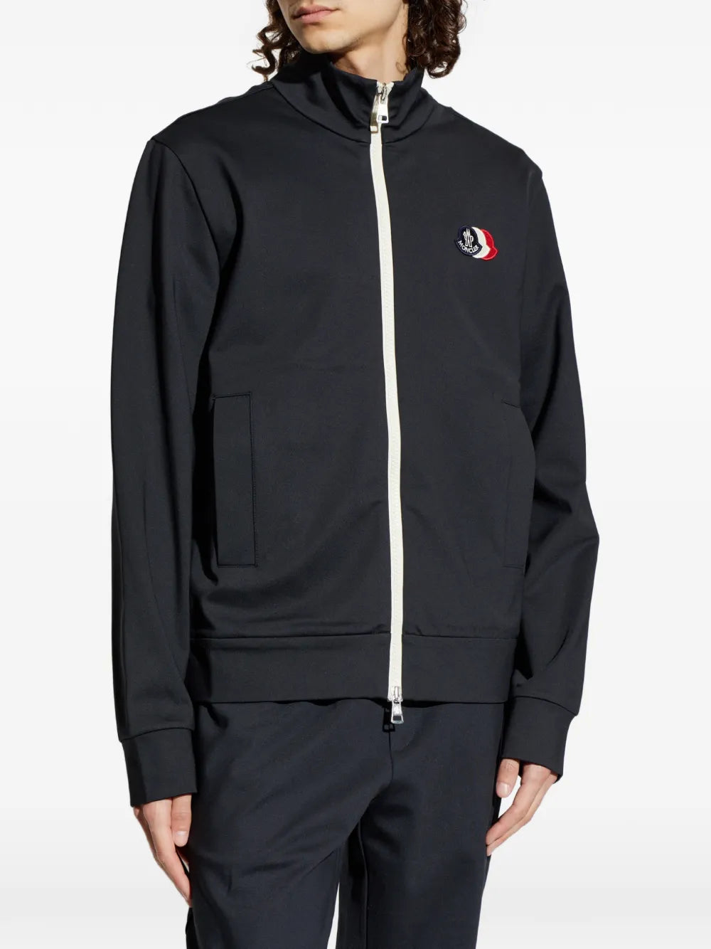logo-patch zip-up jacket