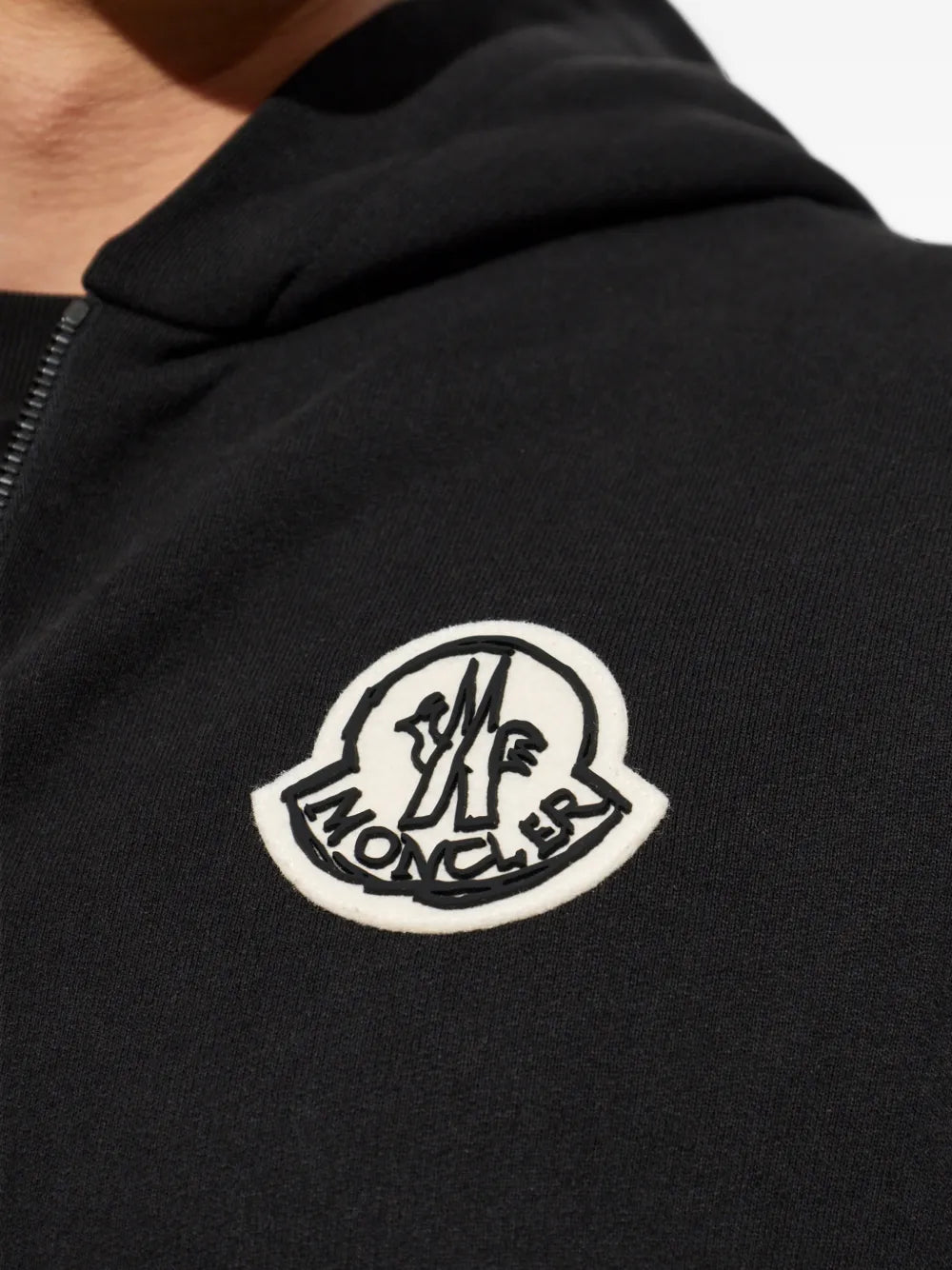 logo-patch zip-up hoodie
