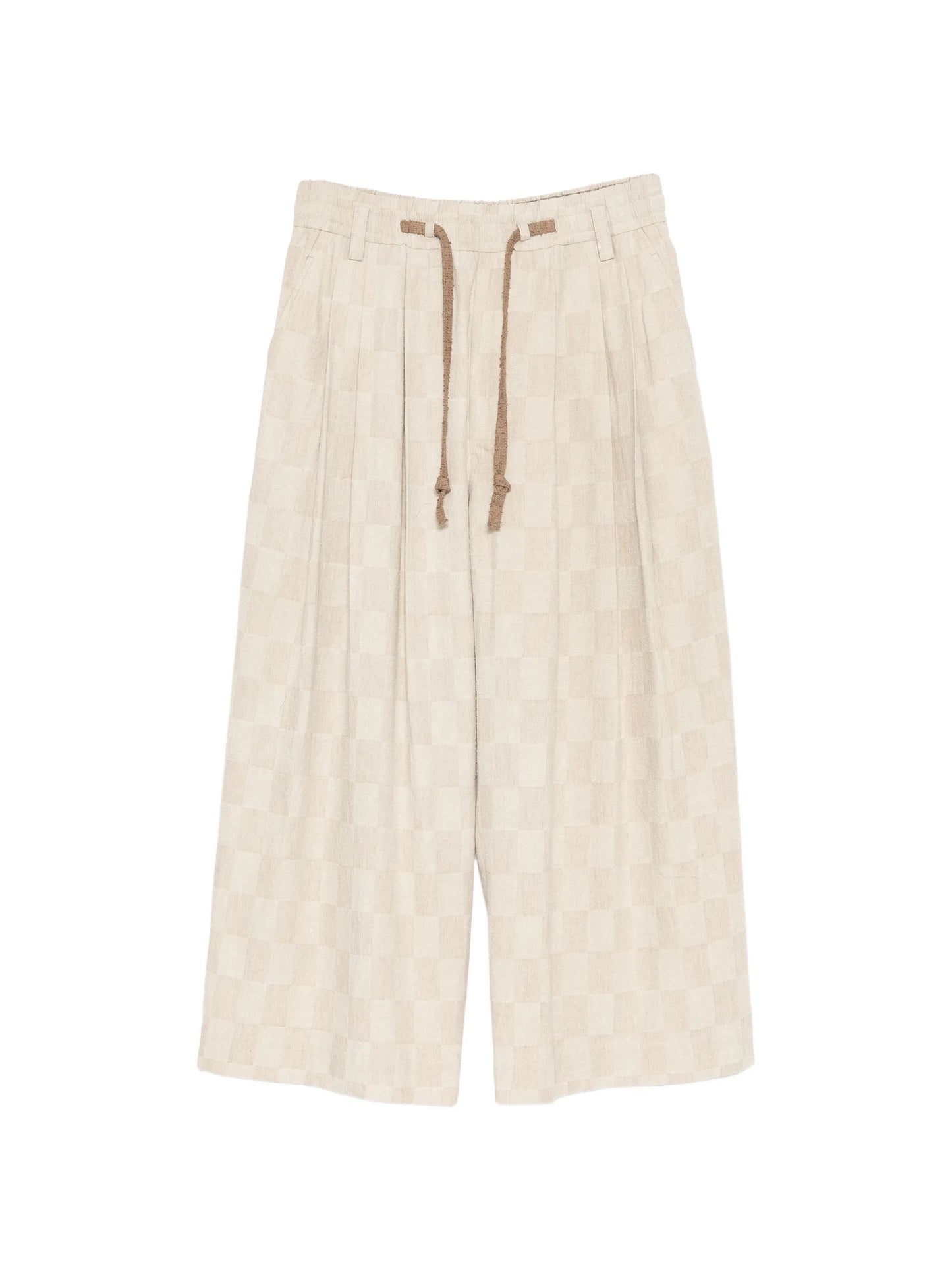 Checkered Drawstring Trousers