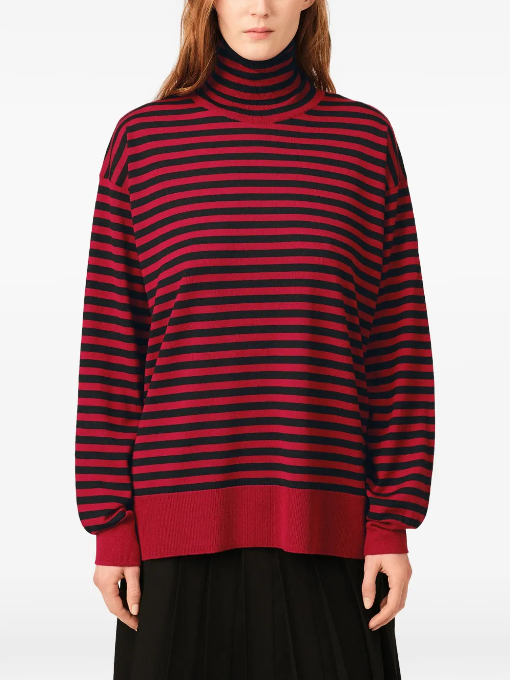 Sailor striped wool and silk turtleneck sweater