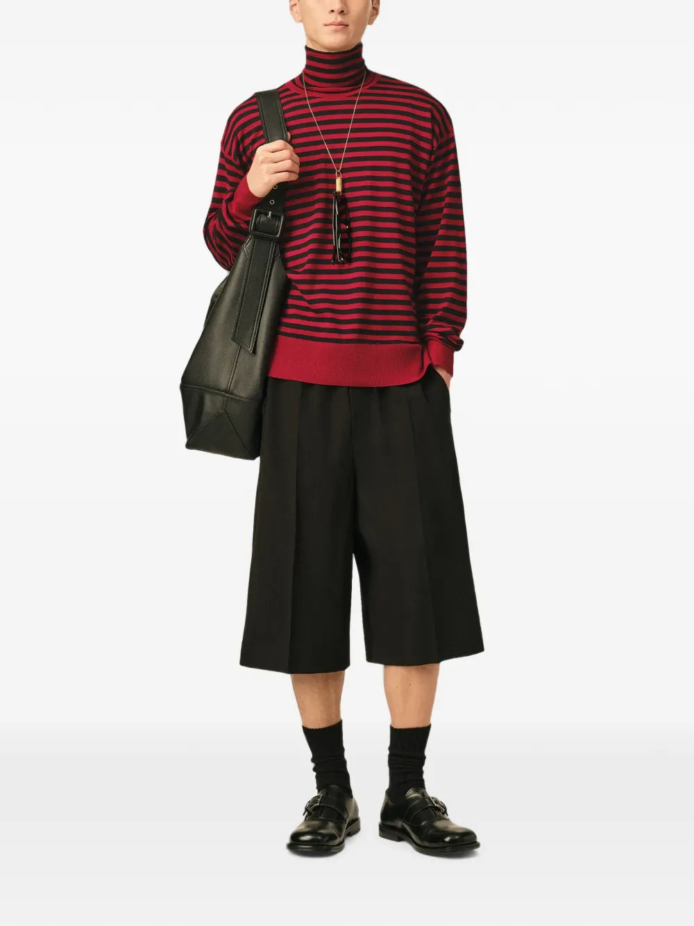 Sailor striped wool and silk turtleneck sweater