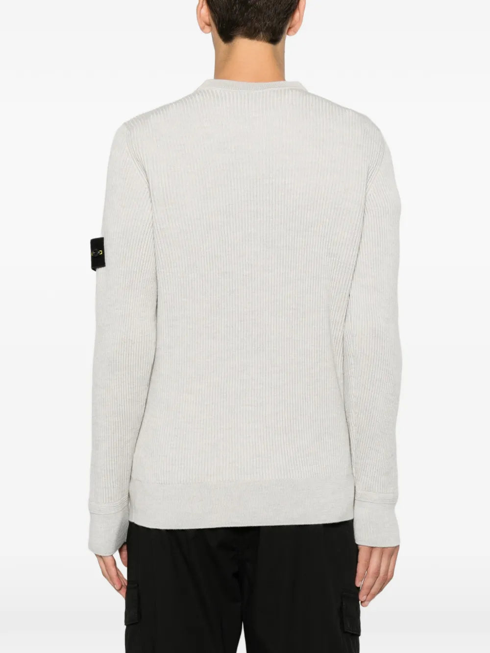 logo-patch ribbed-knit sweater
