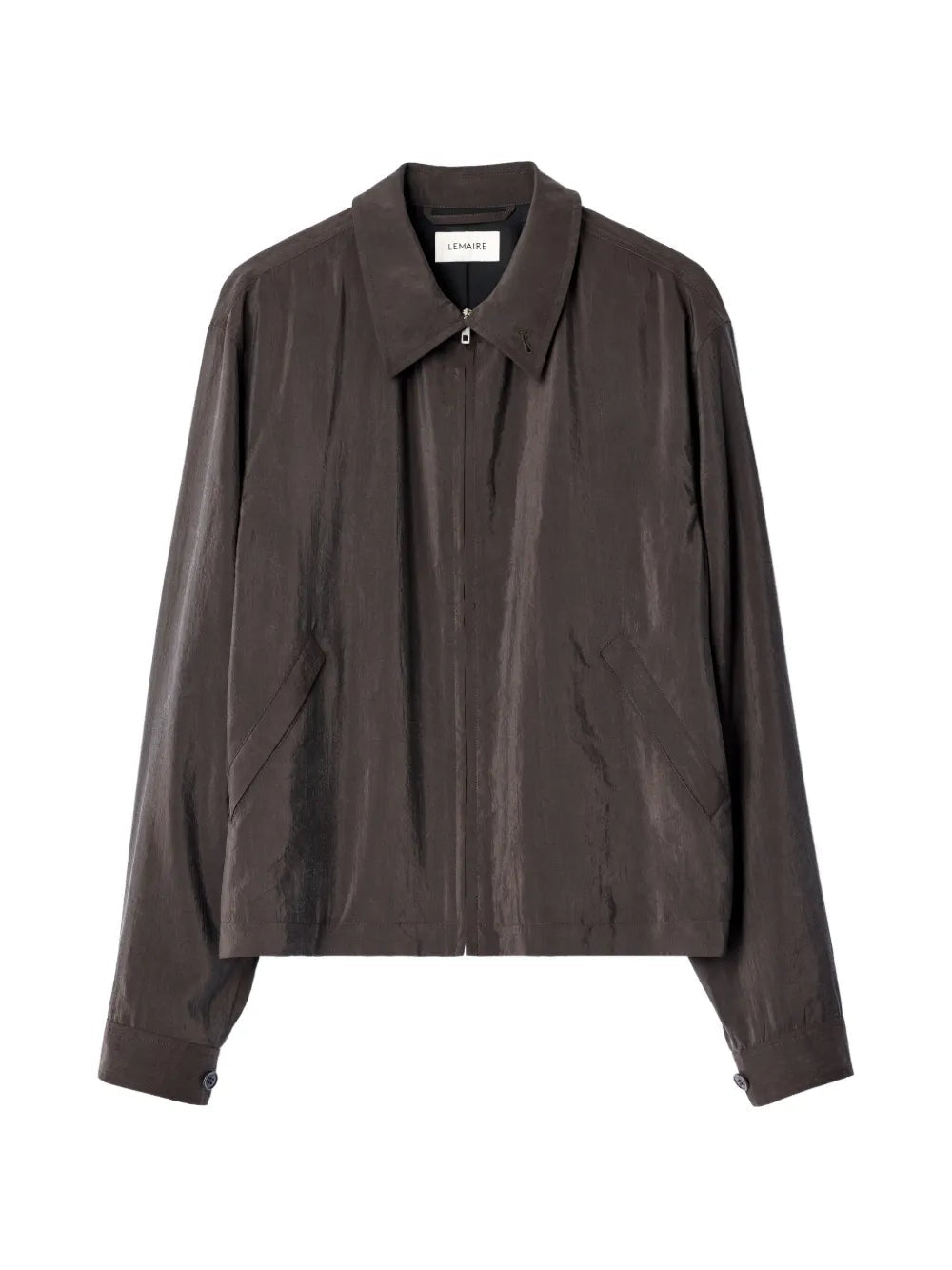 Light Zipped Blouson In Dry Silk