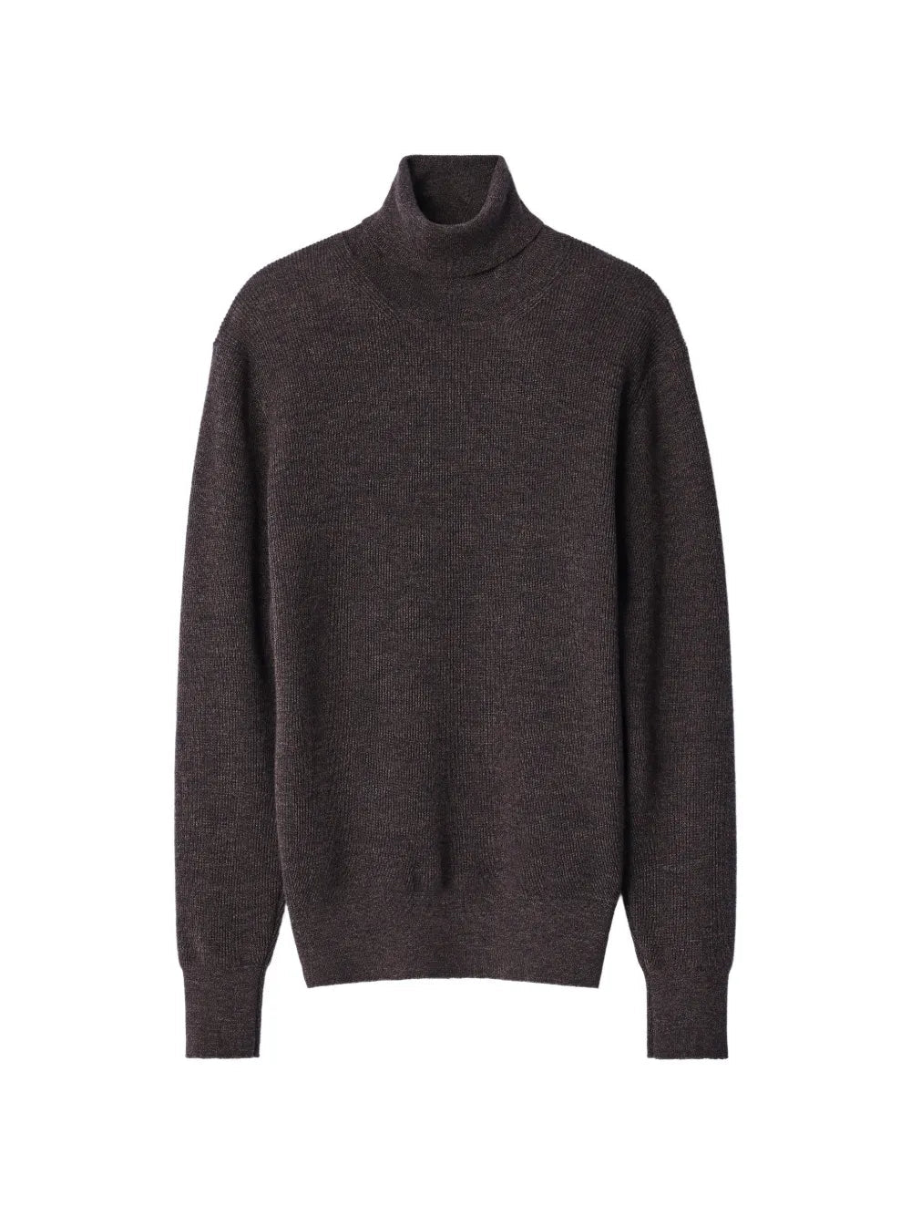 Stand-Collar Sweater In Fine Mouliné Merino Wool