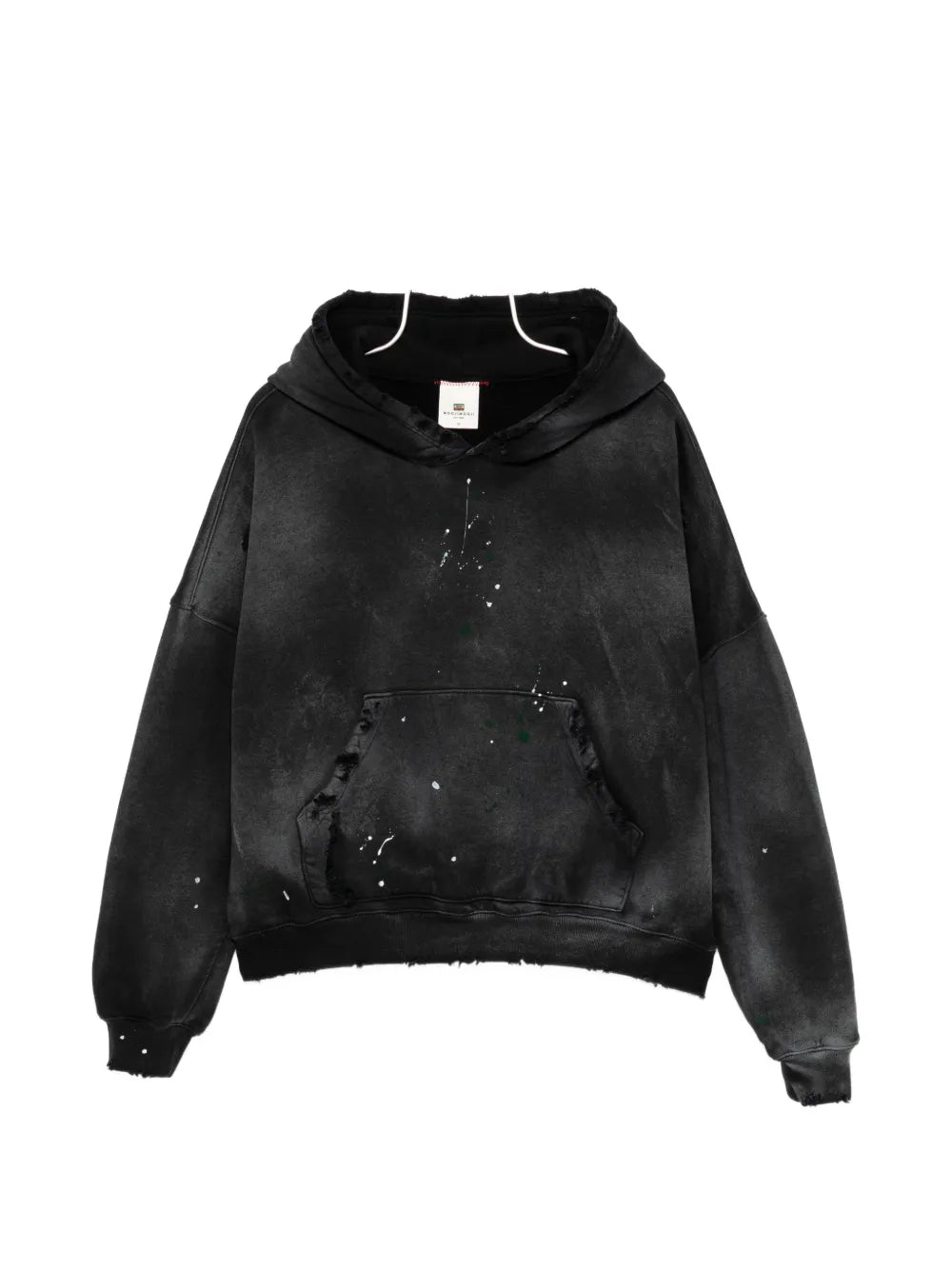 paint-splatter distressed hoodie