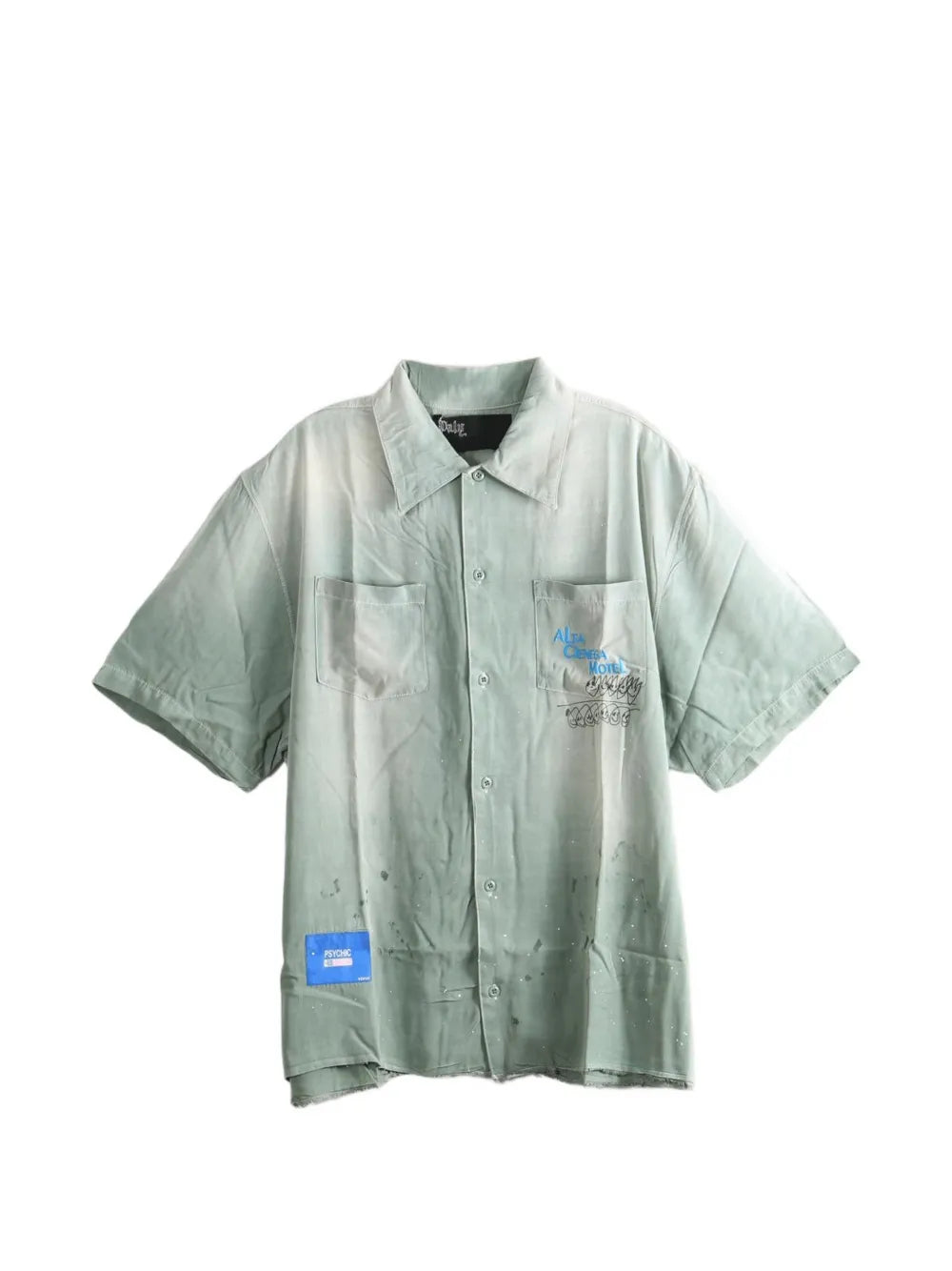 graphic-print raw-cut shirt
