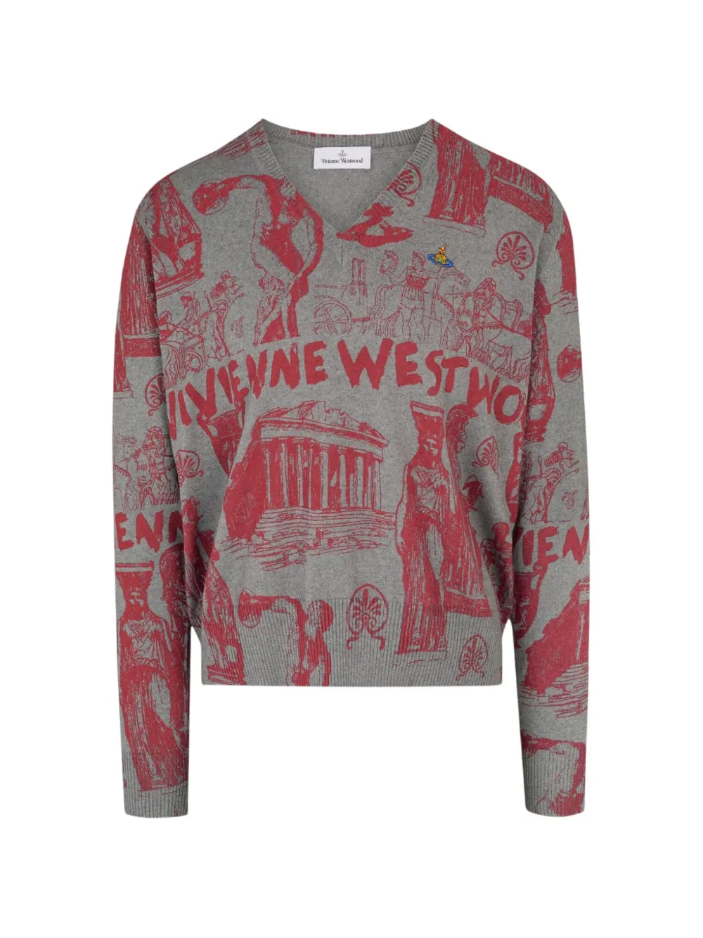 Julian Orb-embroidery V-neck sweater