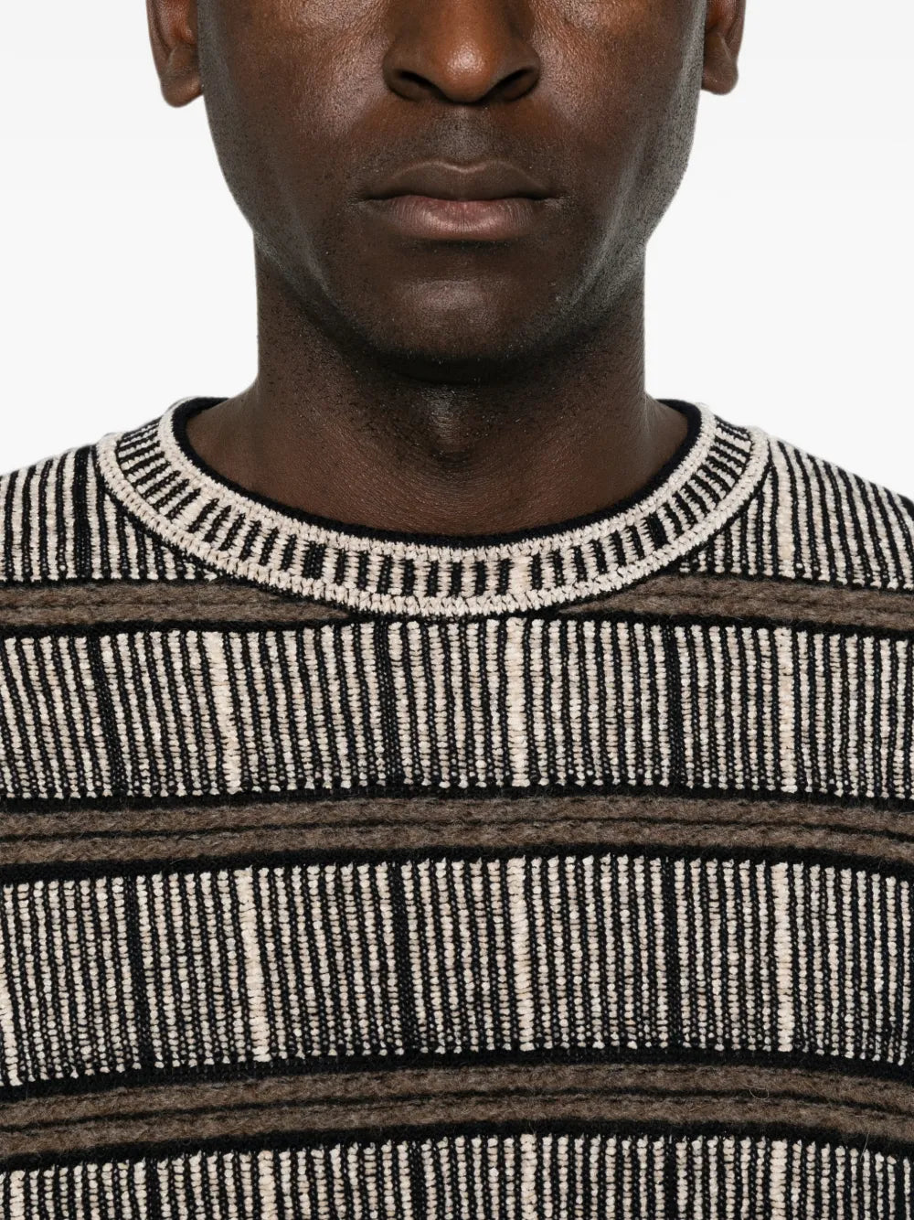 striped jacquard-knit sweater