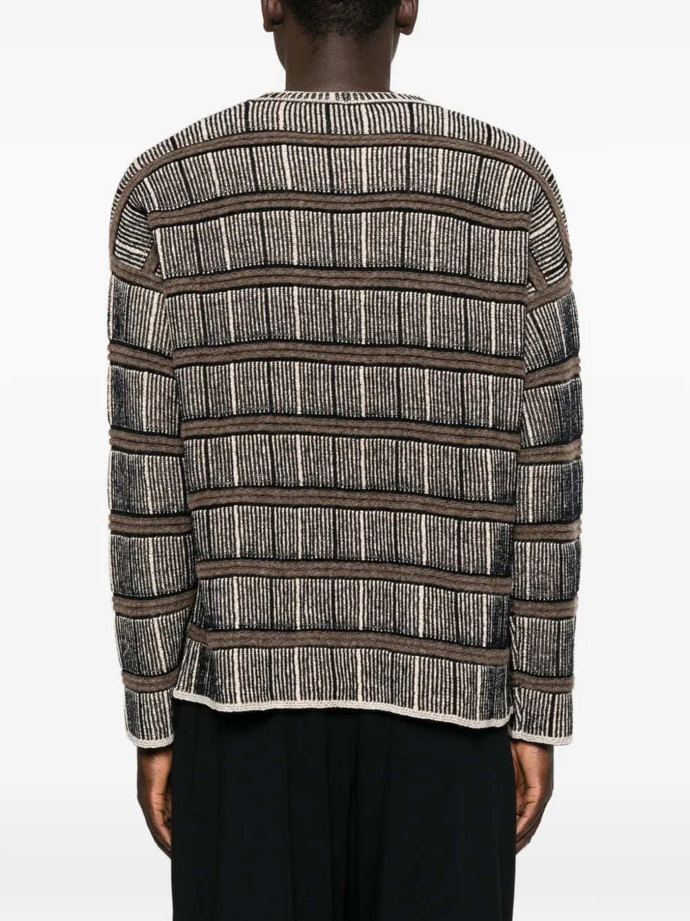 striped jacquard-knit sweater
