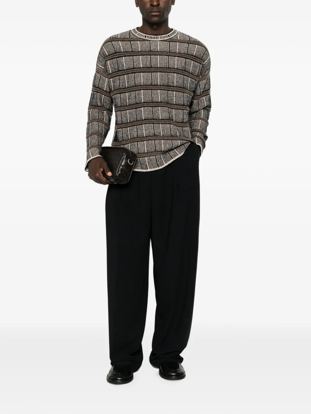 striped jacquard-knit sweater