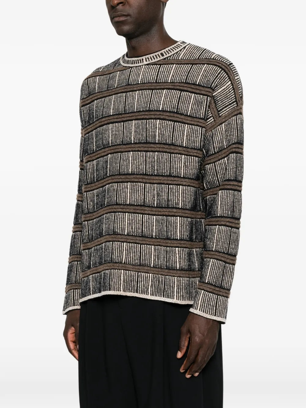 striped jacquard-knit sweater