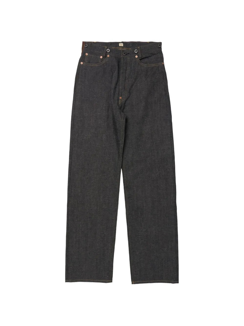 buckle-strap straight-leg jeans
