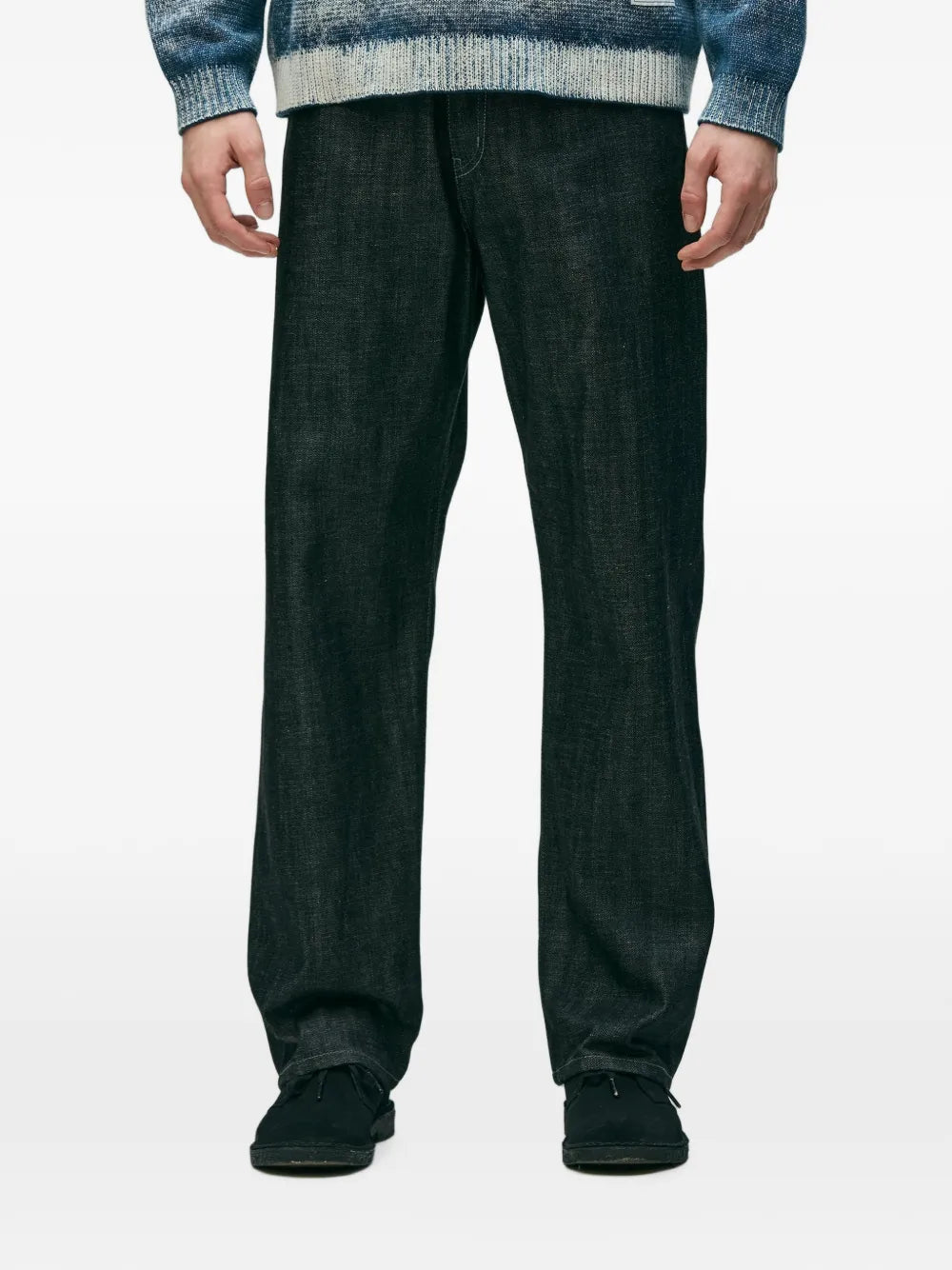 Rigid straight-leg jeans