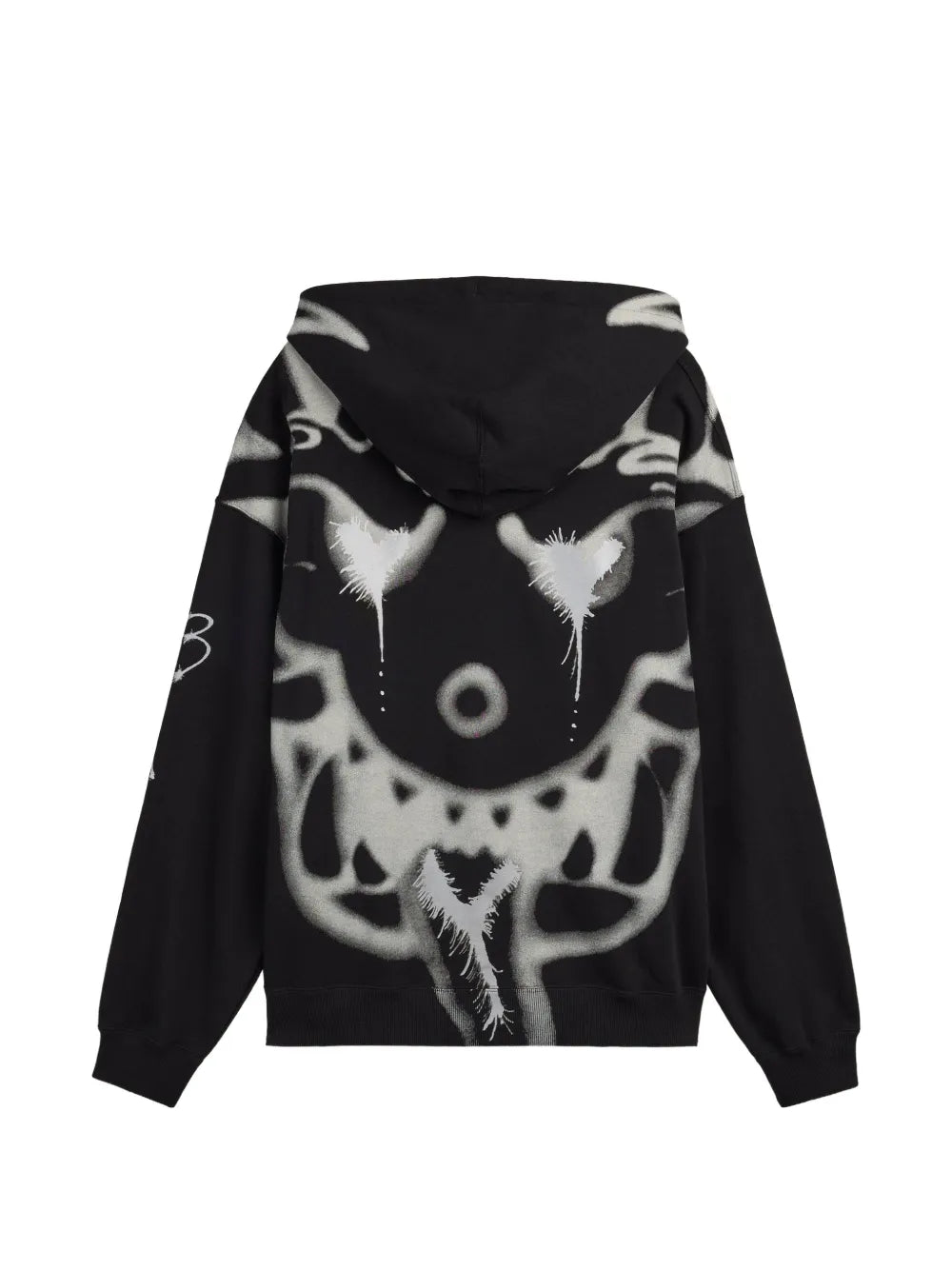 Yaksha Graphic Zip Hoodie in Black