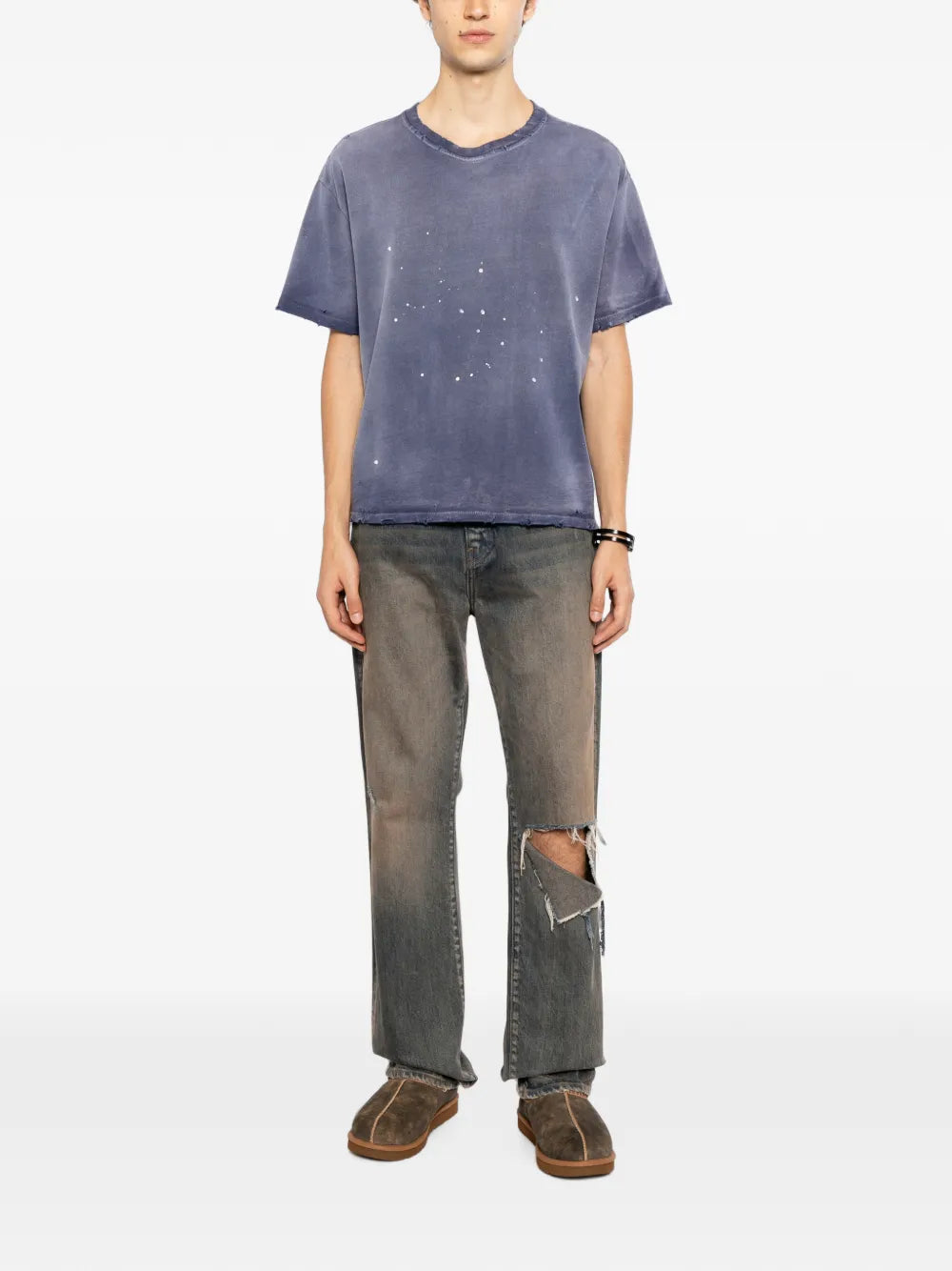 Distressed Paint-Splatter T-Shirt