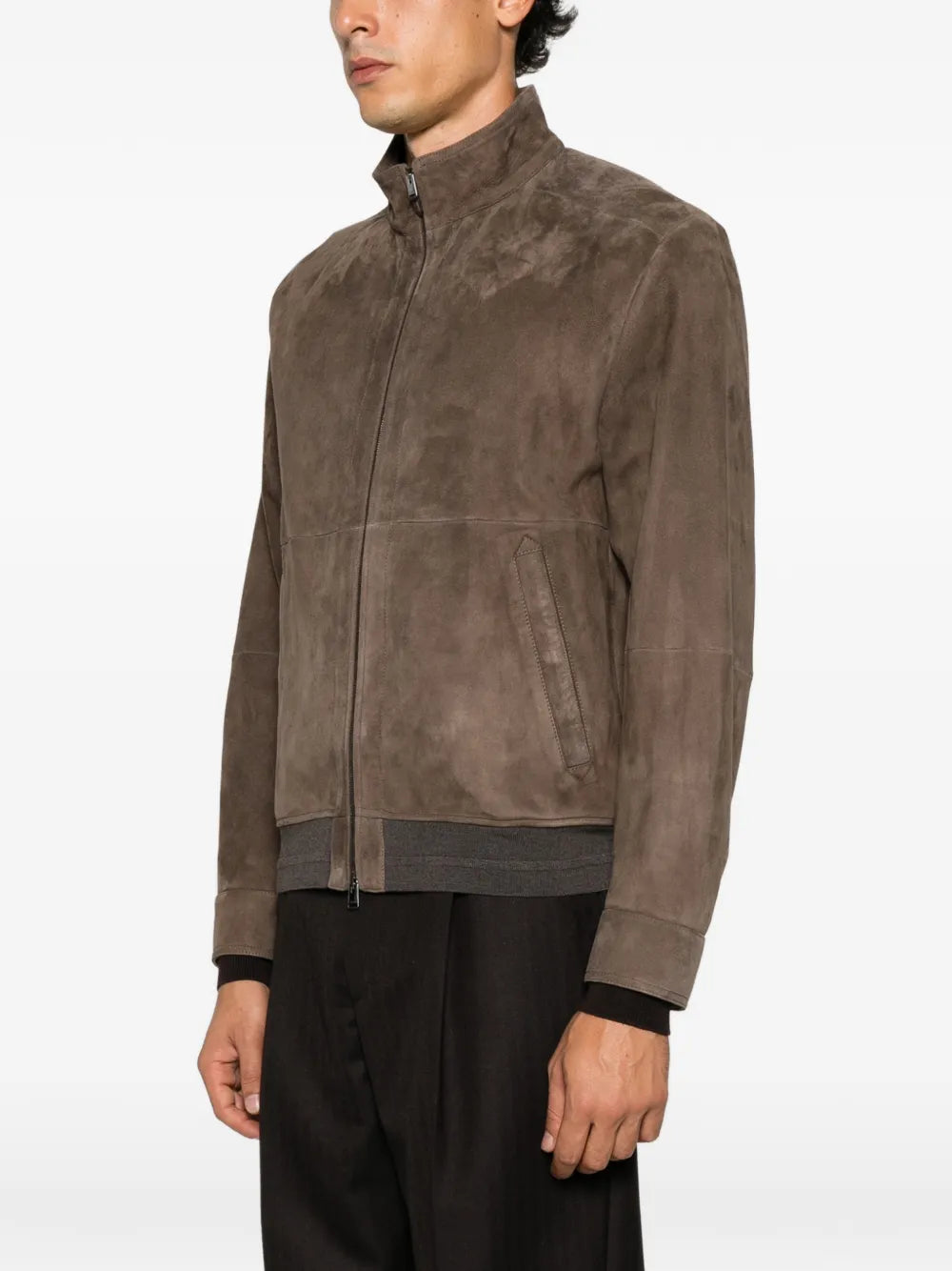 suede zip-up jacket