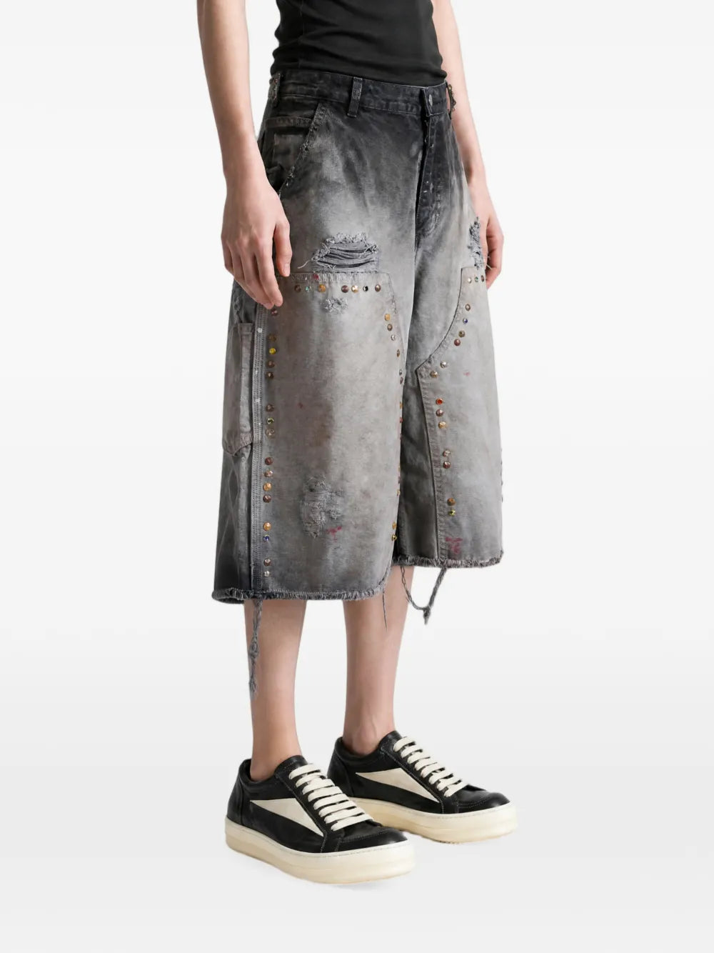 Danny's Carpenter stud-embellished distressed shorts