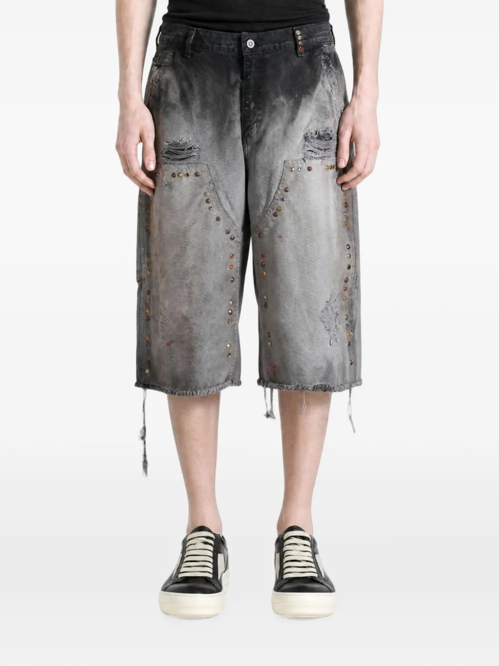 Danny's Carpenter stud-embellished distressed shorts