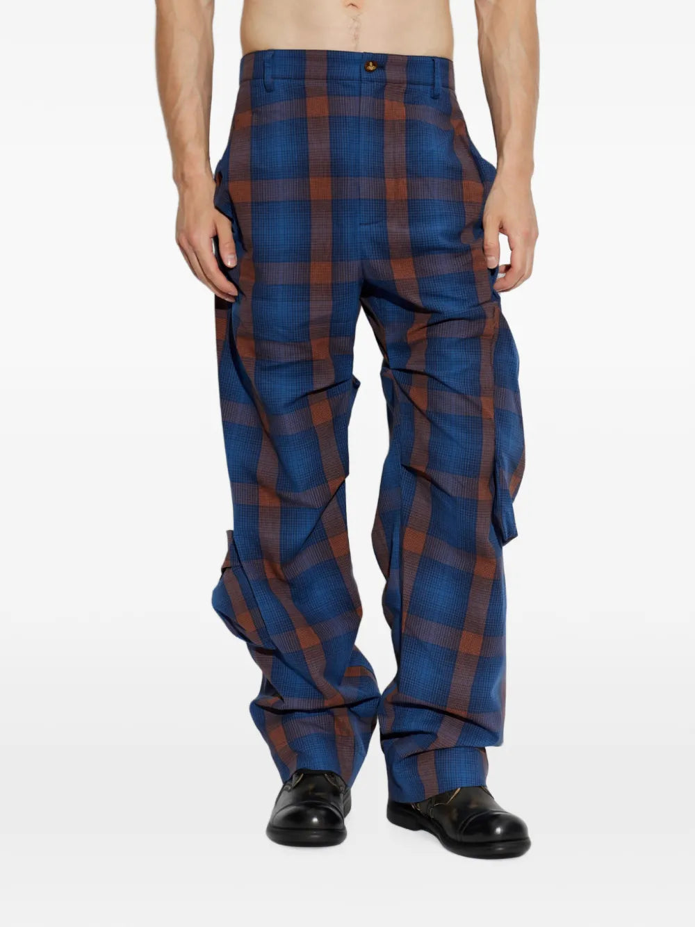 Achilles check-pattern trousers