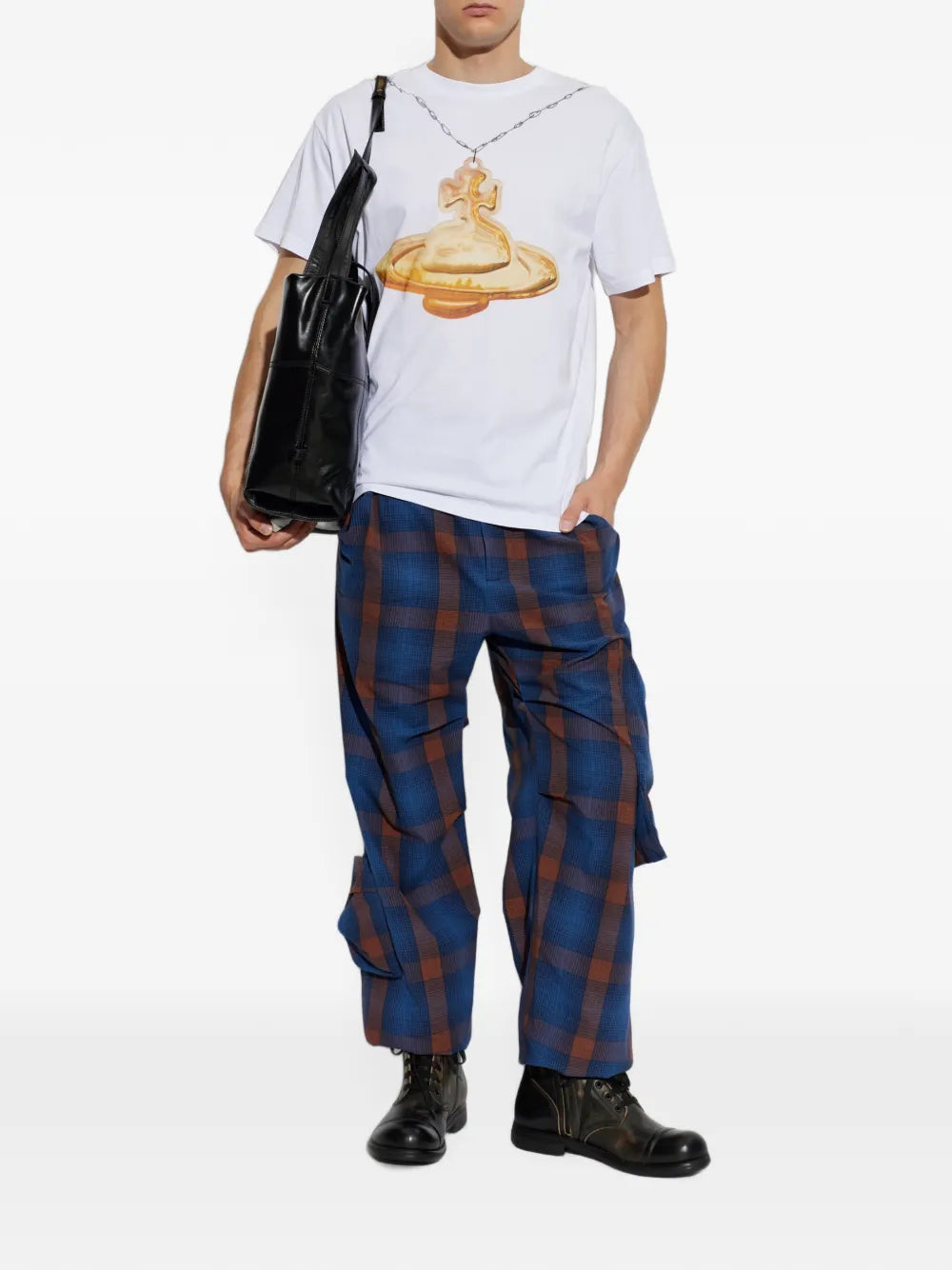 Achilles check-pattern trousers