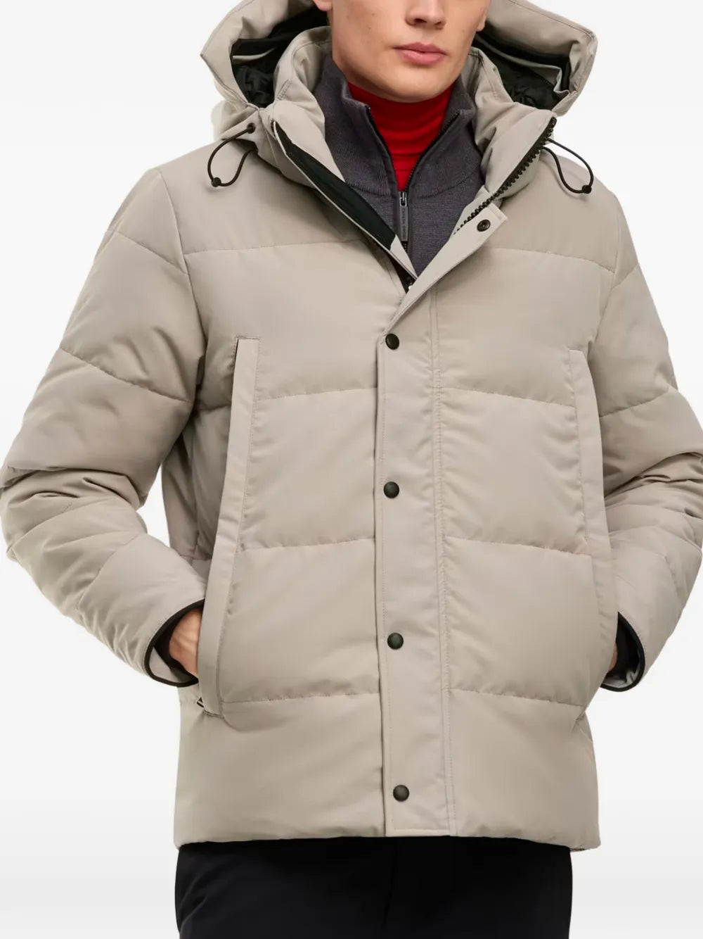 Wyndham quilted hooded down jacket