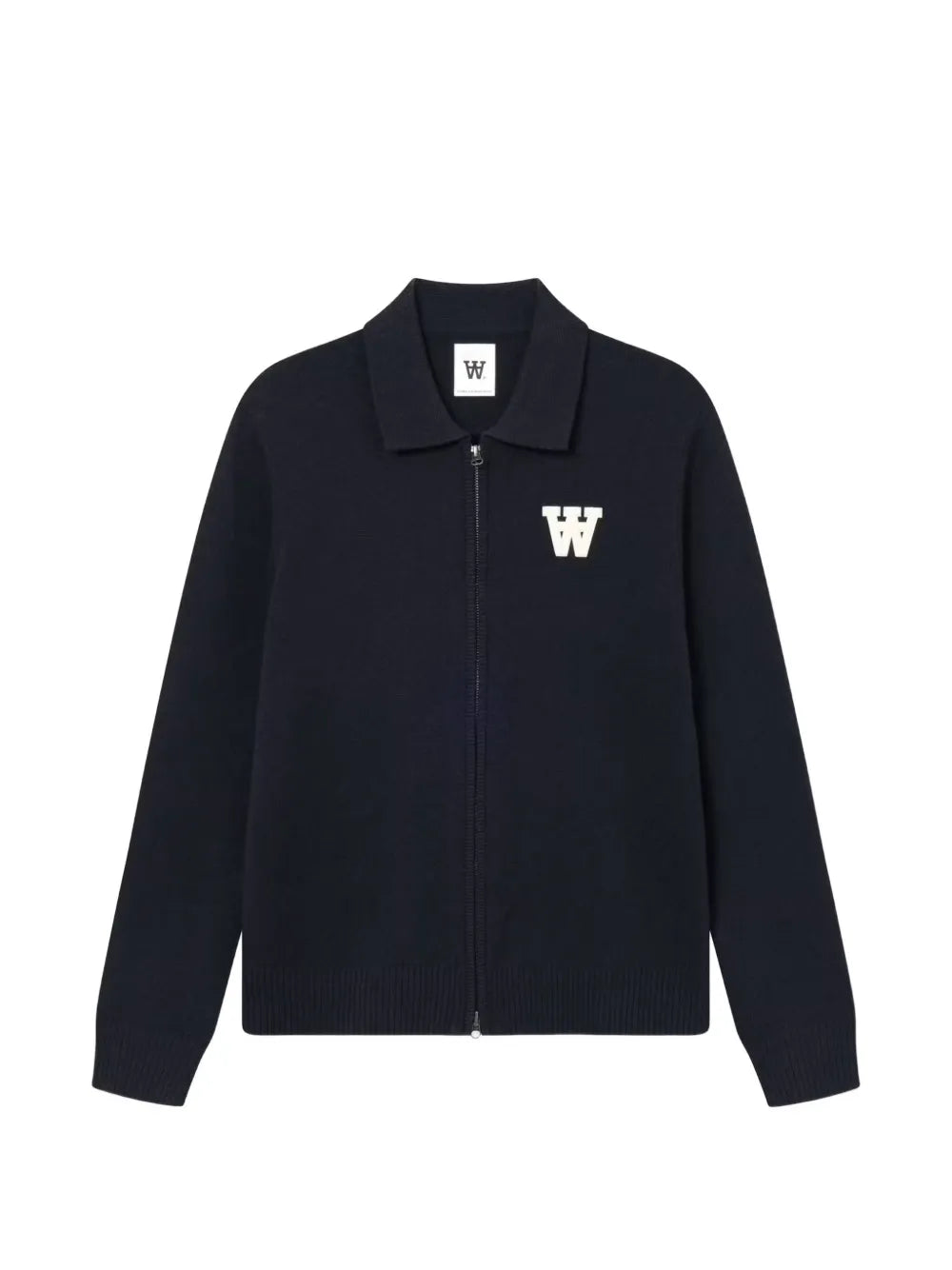 WWTay logo-patch zip-up cardigan