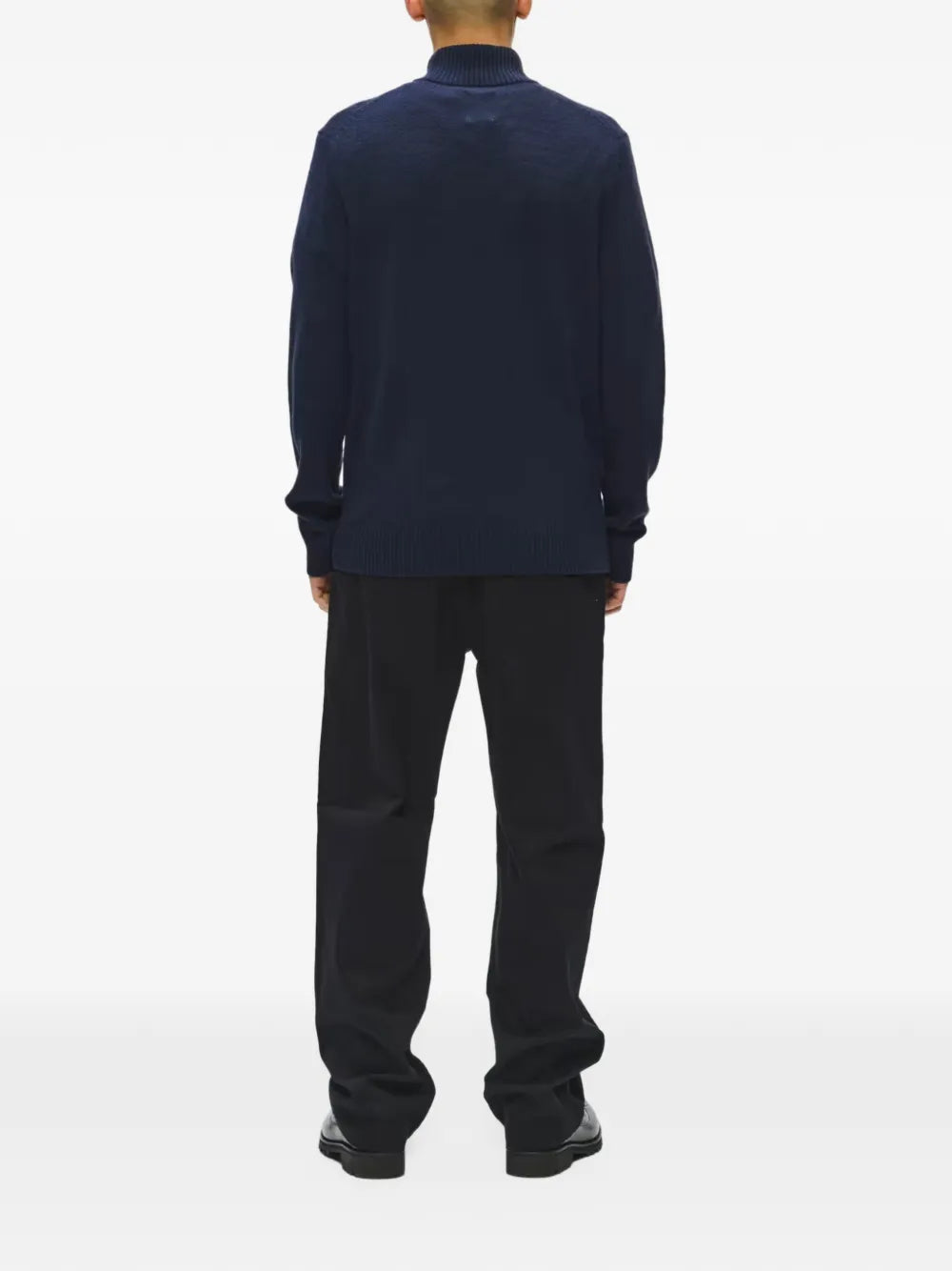 WWTay quarter-zip logo-patch sweater