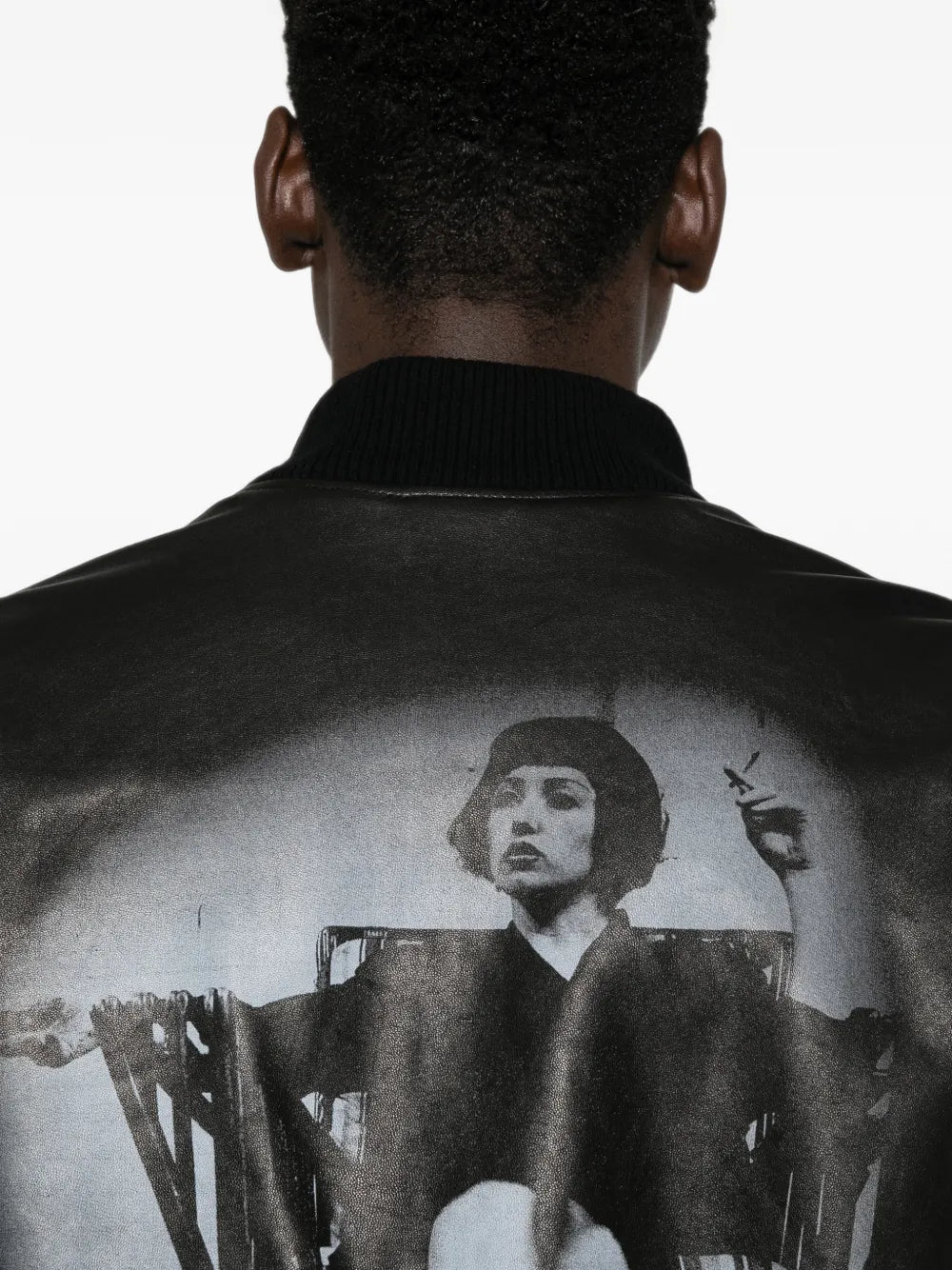 X Cindy Sherman graphic-print leather jacket