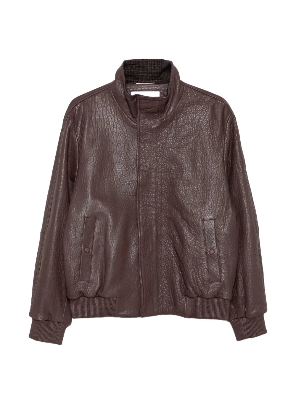 leather zip-up jacket