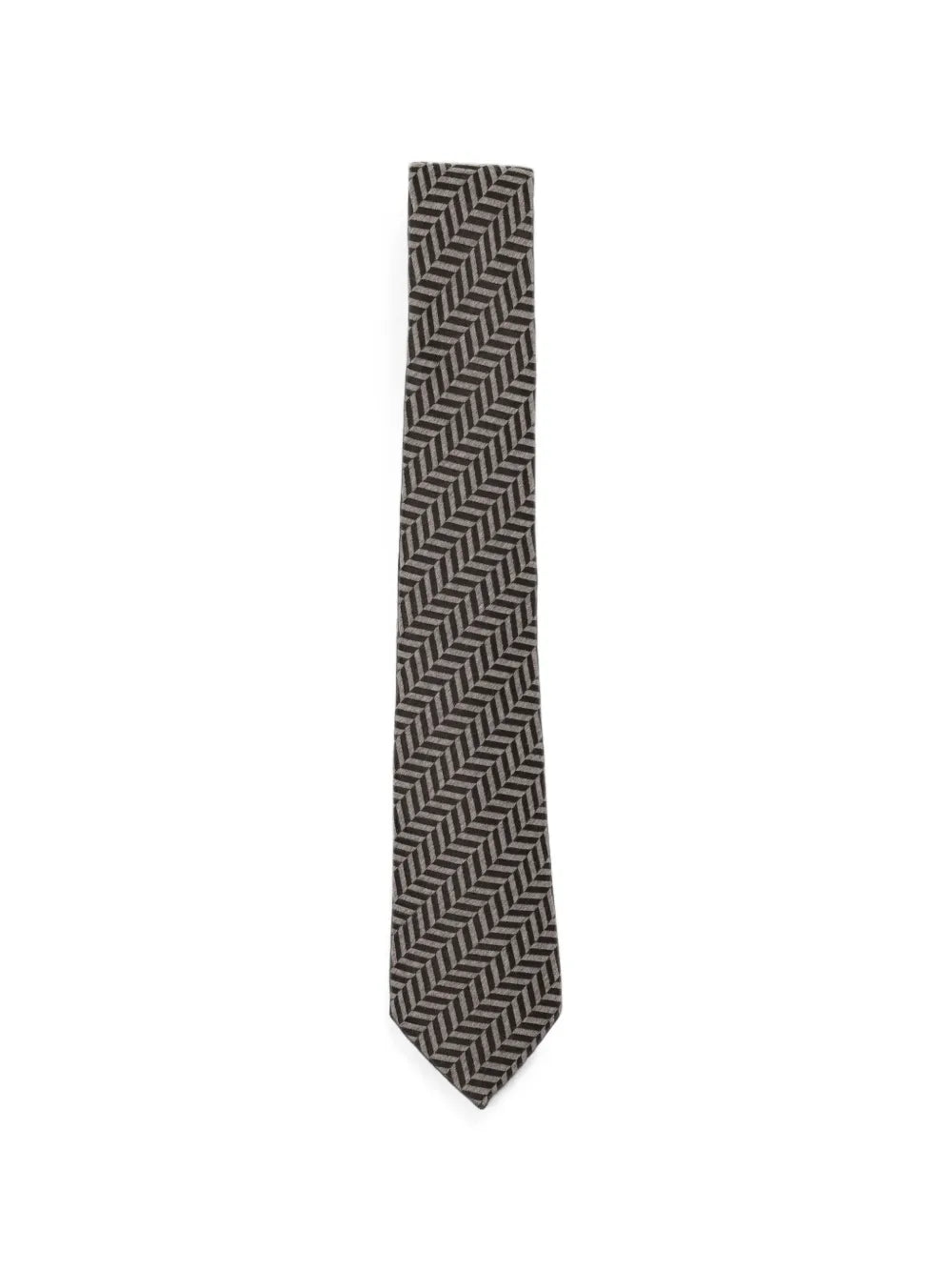 chevron-pattern silk tie