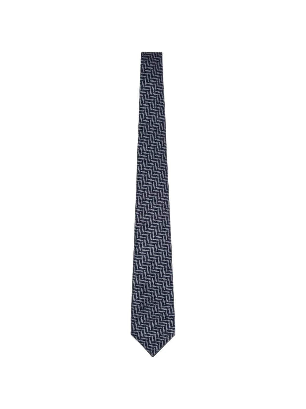 chevron-pattern silk tie