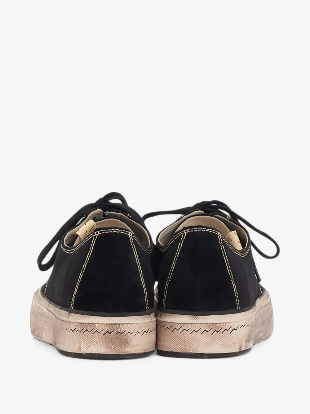 Distressed-Effect Lace-Up Sneakers