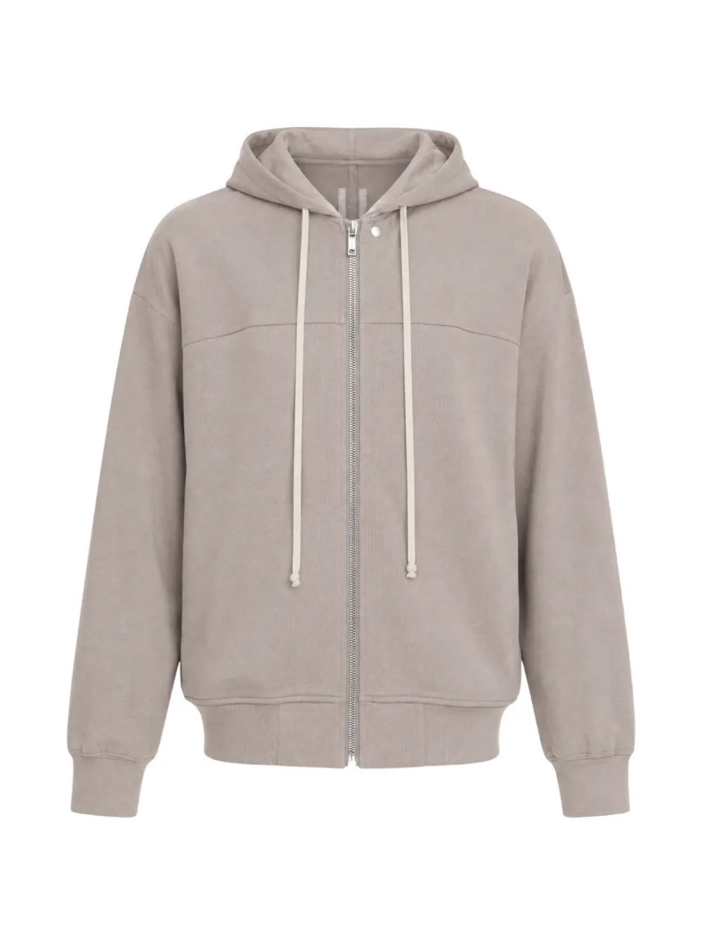 zip-up drawstring hoodie