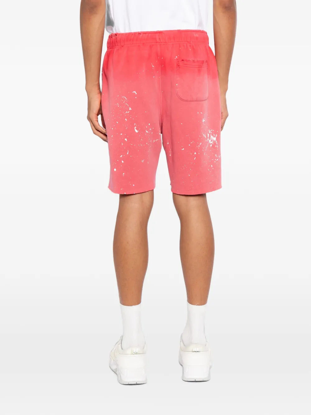 paint-splatter ombré-effect shorts