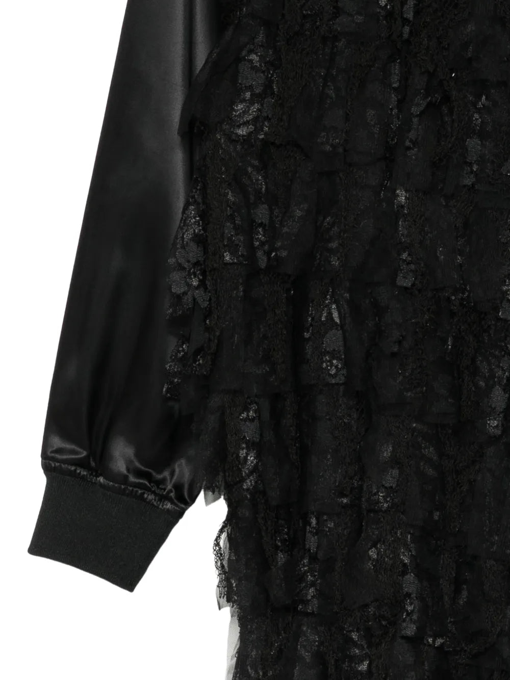 ruffled lace-panel Chester jacket