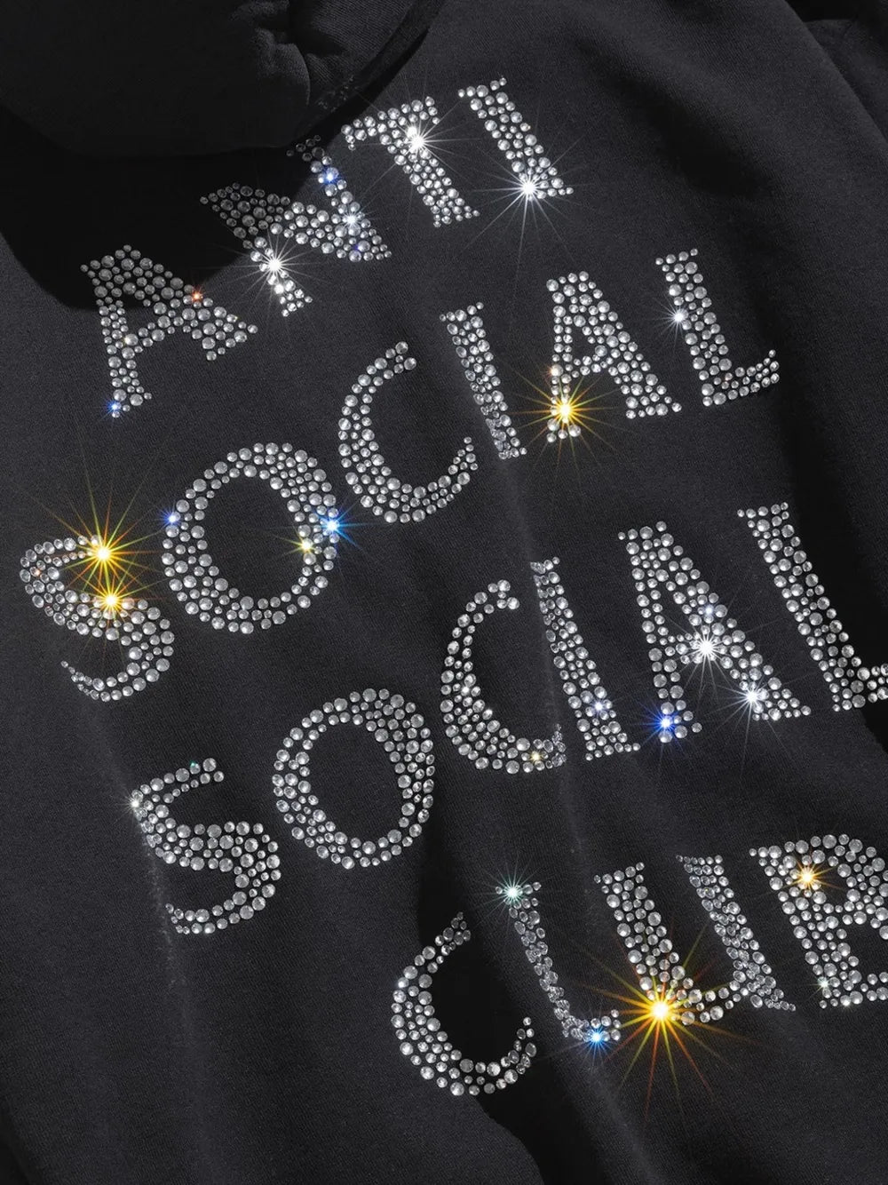 rhinestone-embellished zip-up hoodie