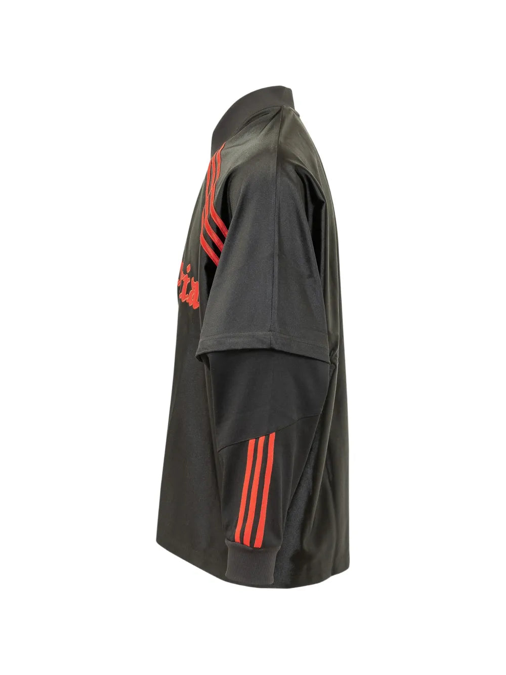 layered-sleeve logo-embroidered sweatshirt