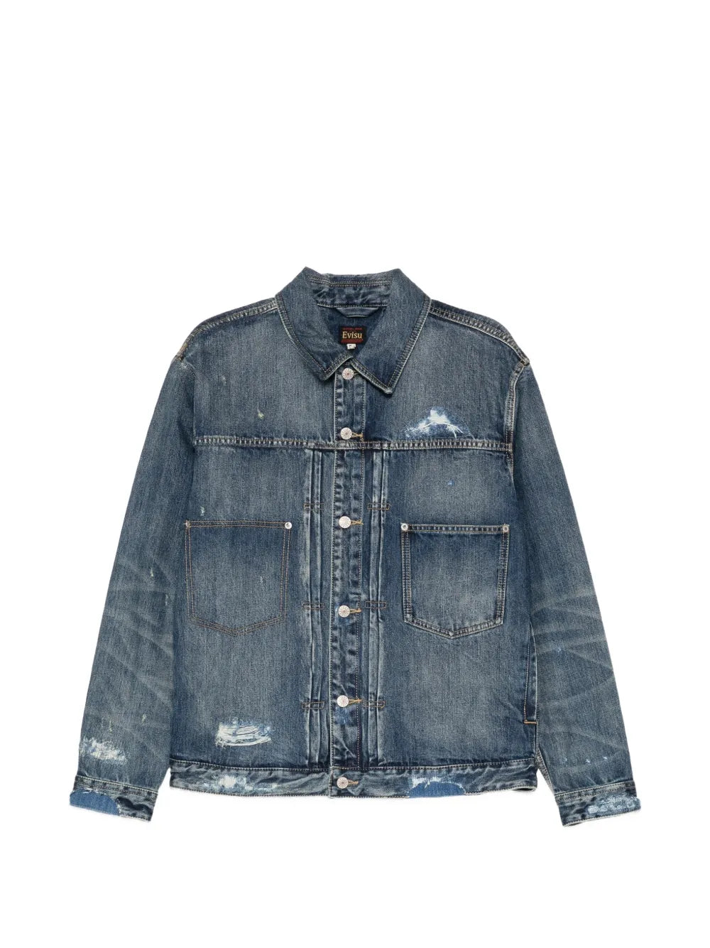 Pink Daicock Seagull-print distressed denim jacket