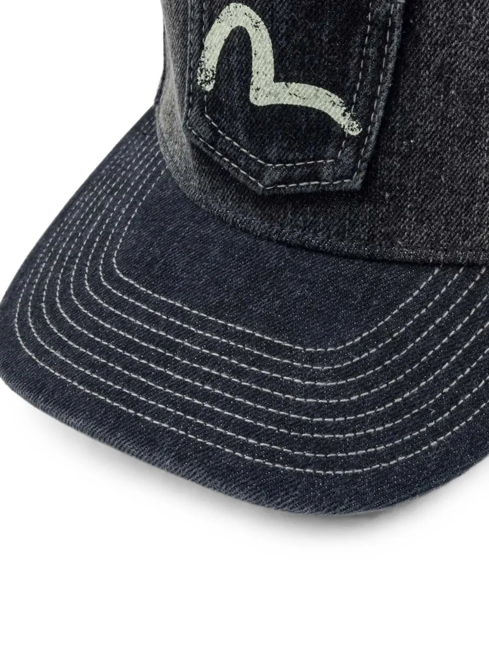 Seagull-print patch-pocket cap