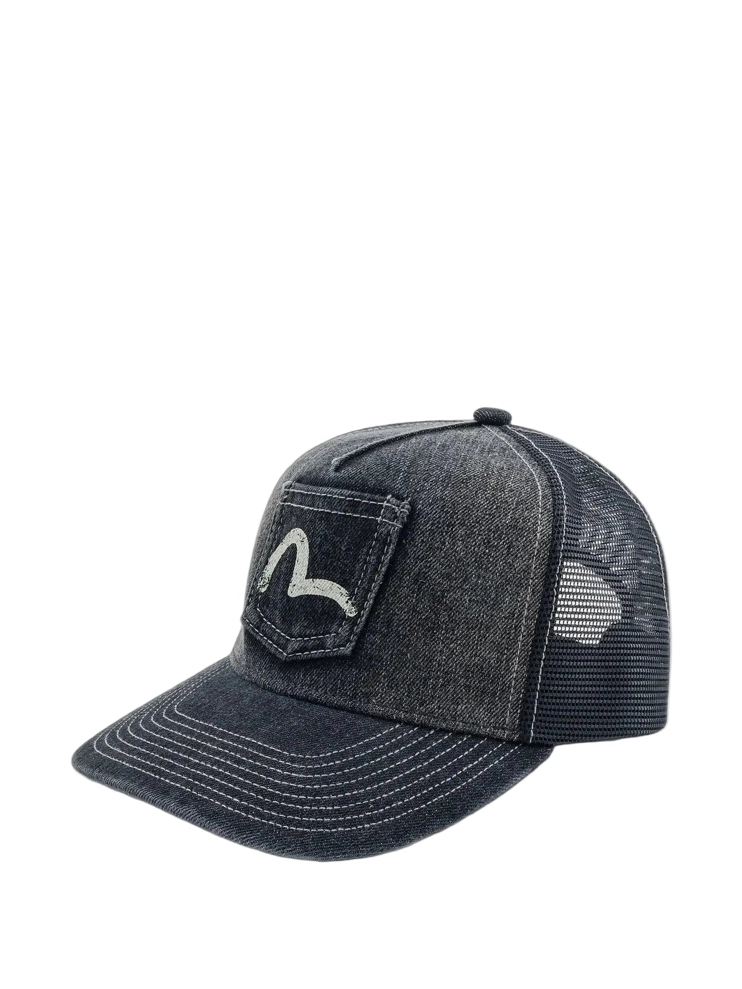 Seagull-Print Patch-Pocket Cap