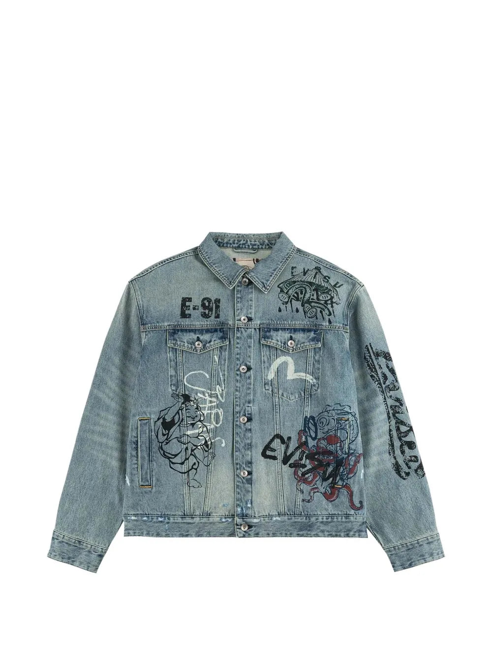 Fortune Theme hand-painted denim jacket