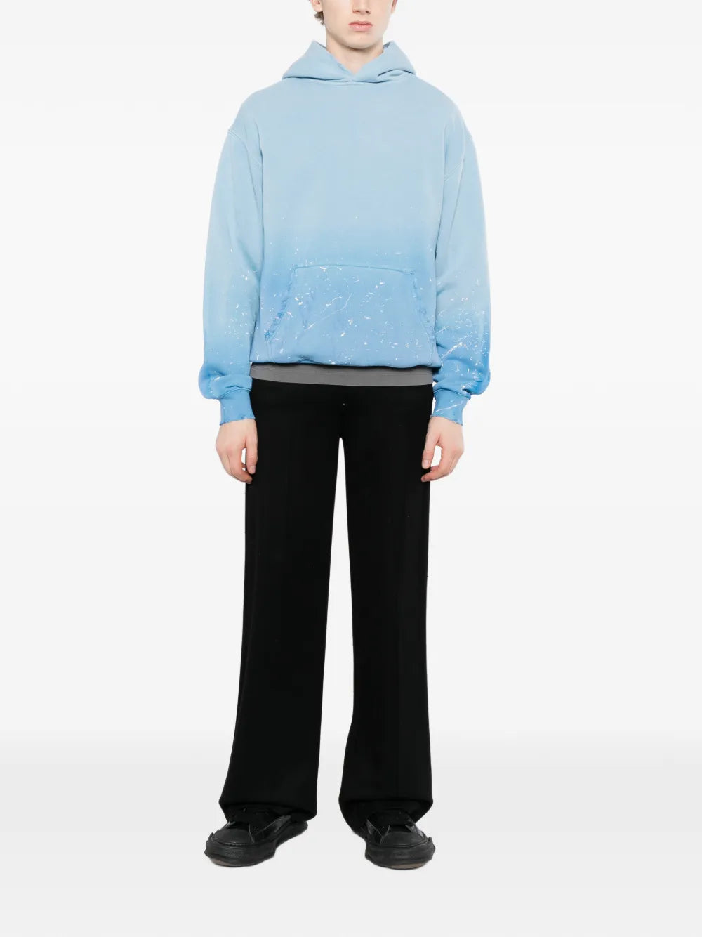 paint-splatter ombré-effect hoodie