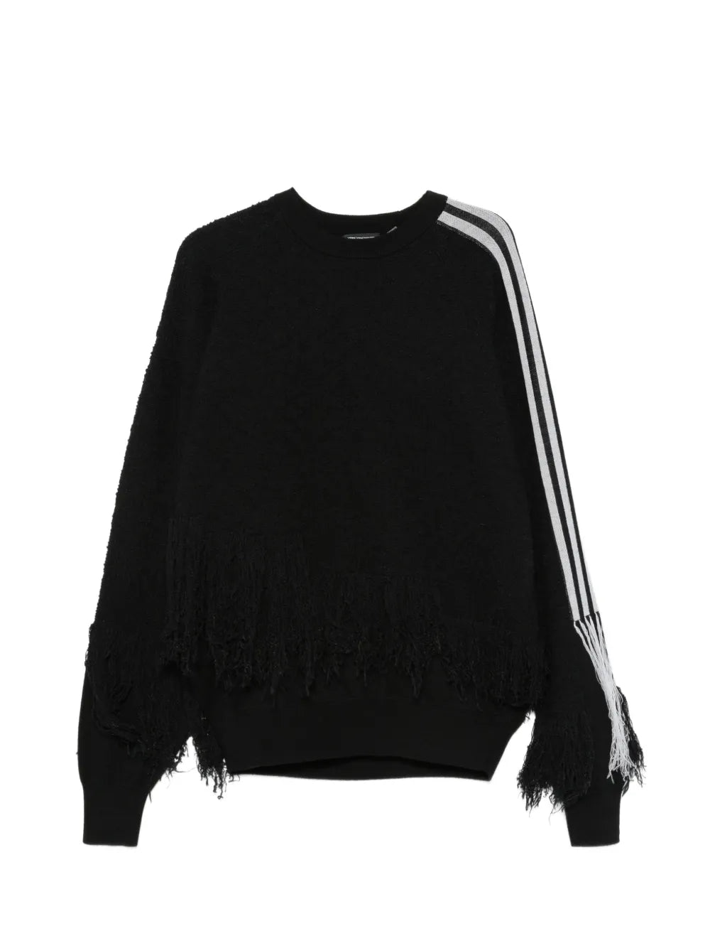 fringed-detail side-stripe sweatshirt
