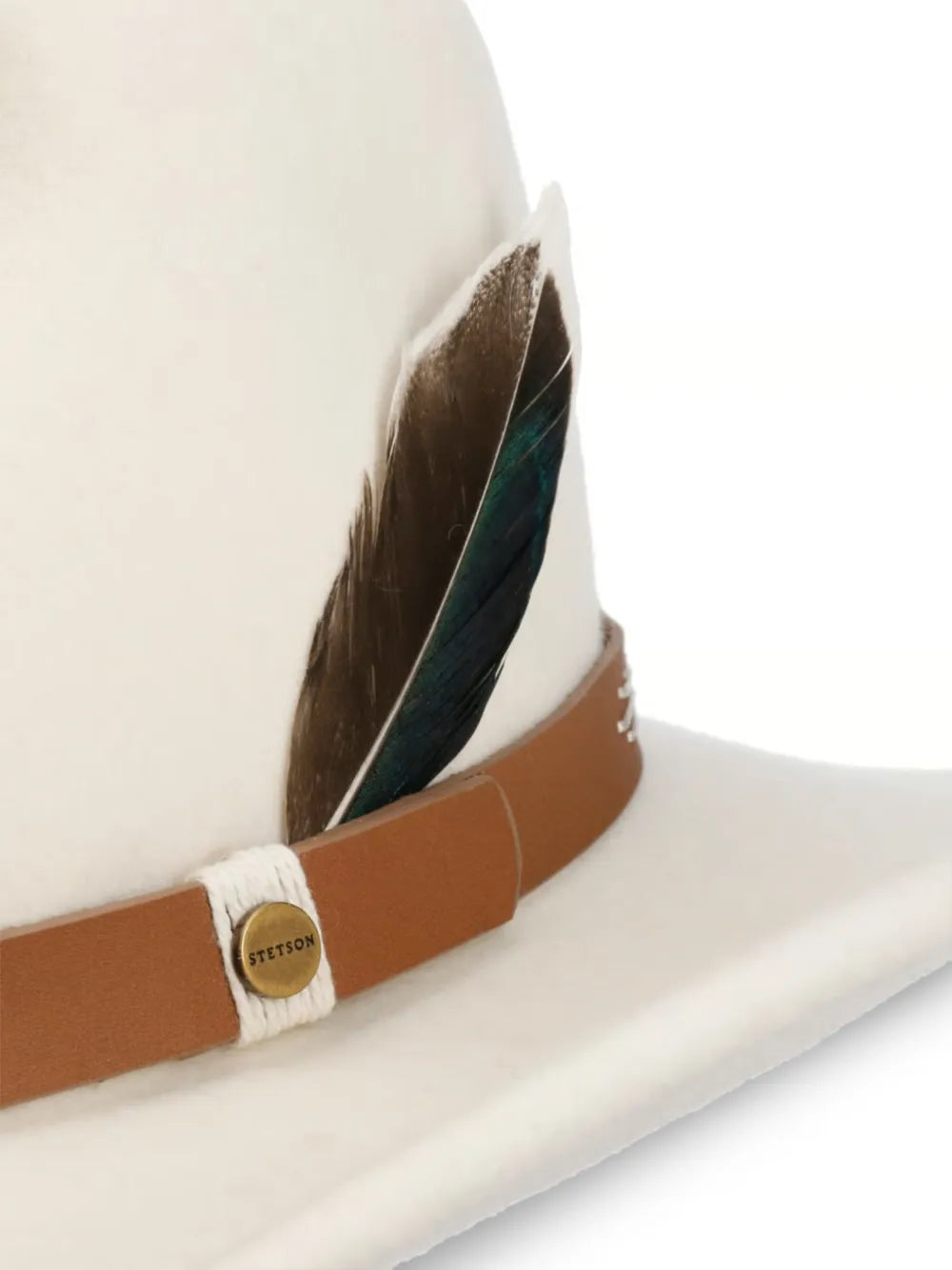feather-detail felt hat