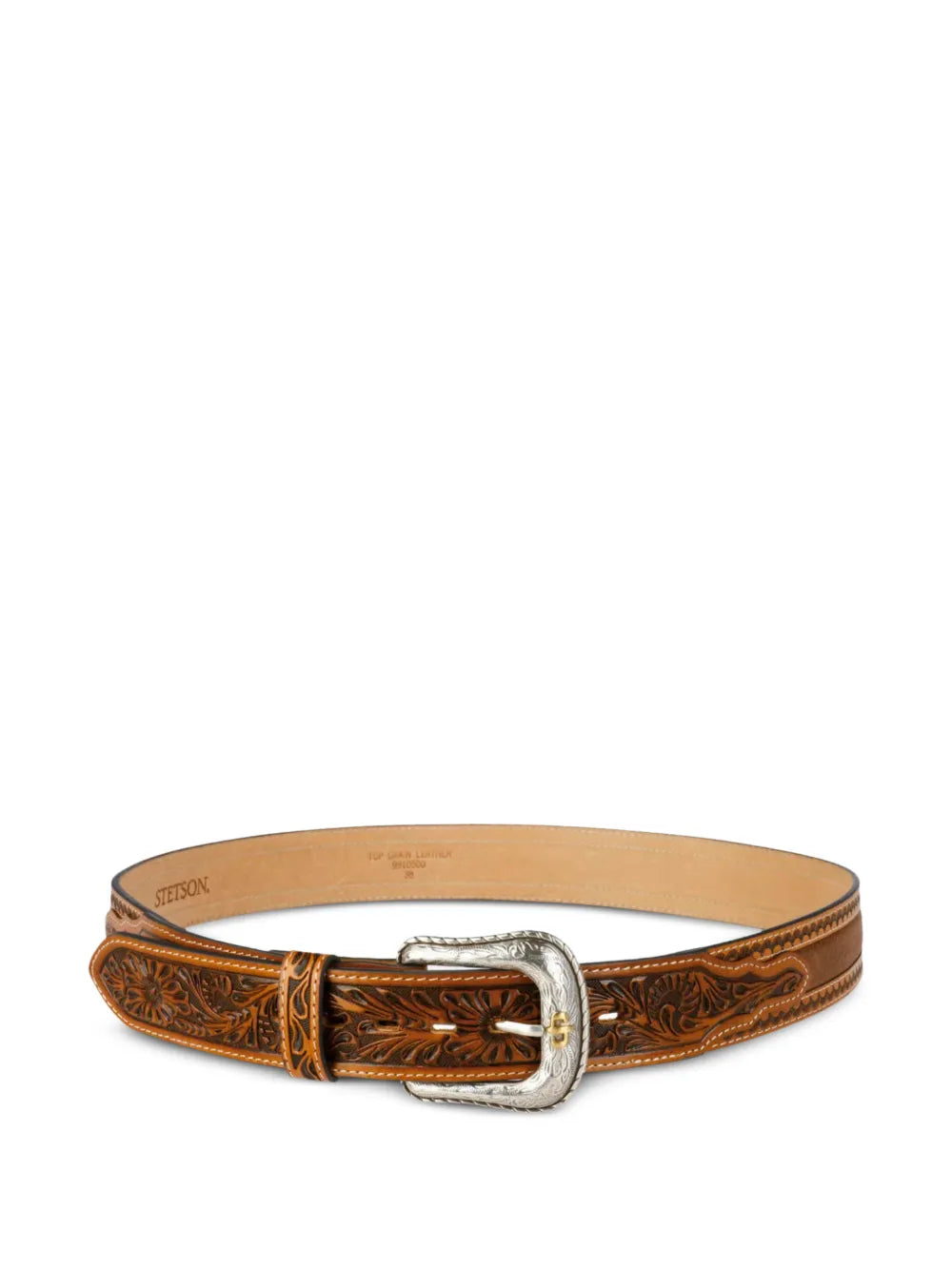 tooled-leather western belt